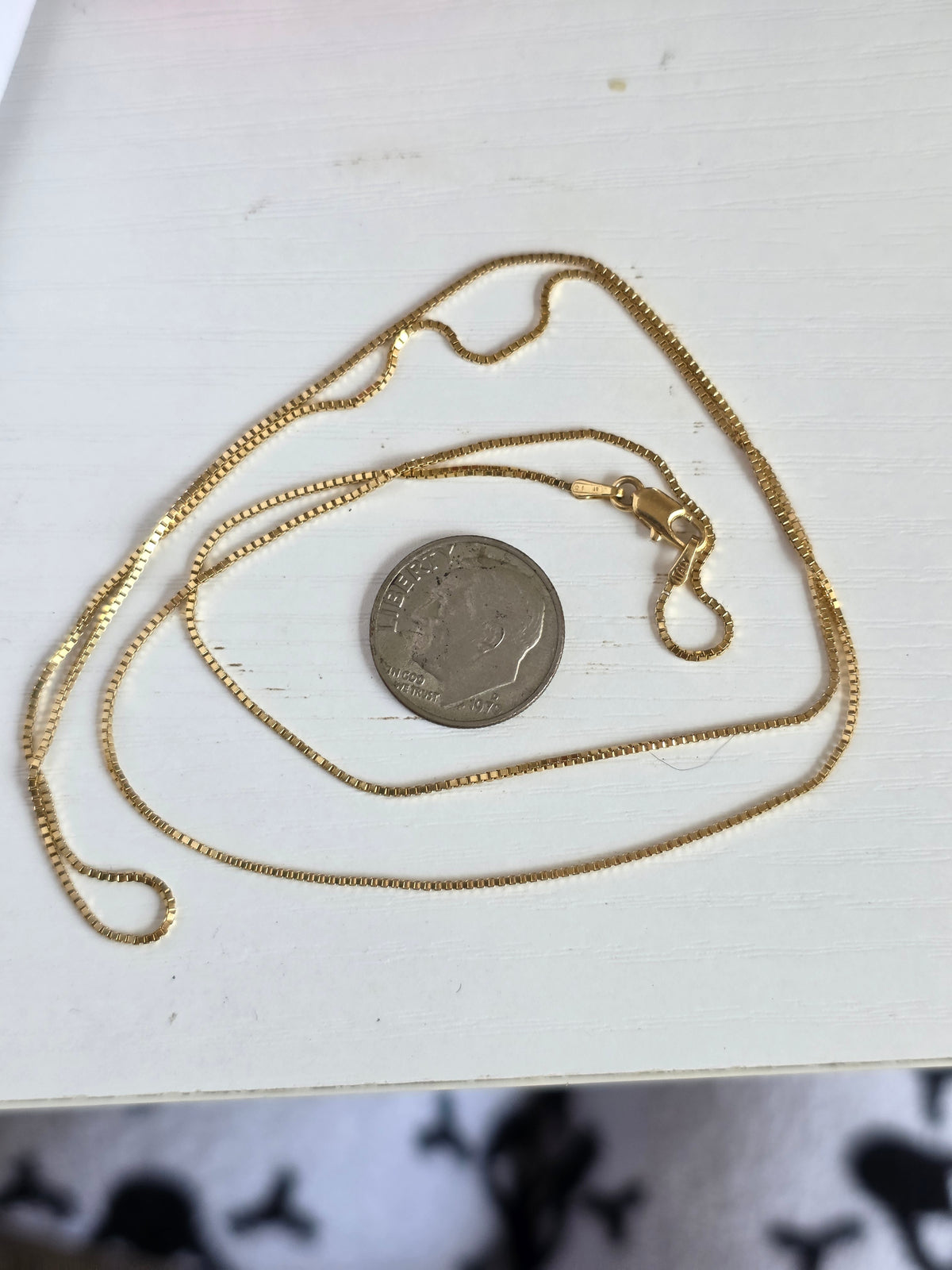 Lovely 14k Gold 24" UnoAerre 0.8mm Box Chain