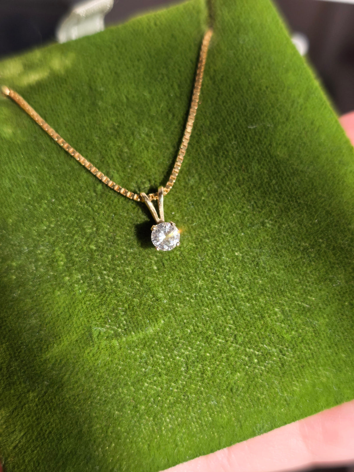 Classic 14k Natural Round 4.2mm Diamond Solitaire Pendant (NO CHAIN)