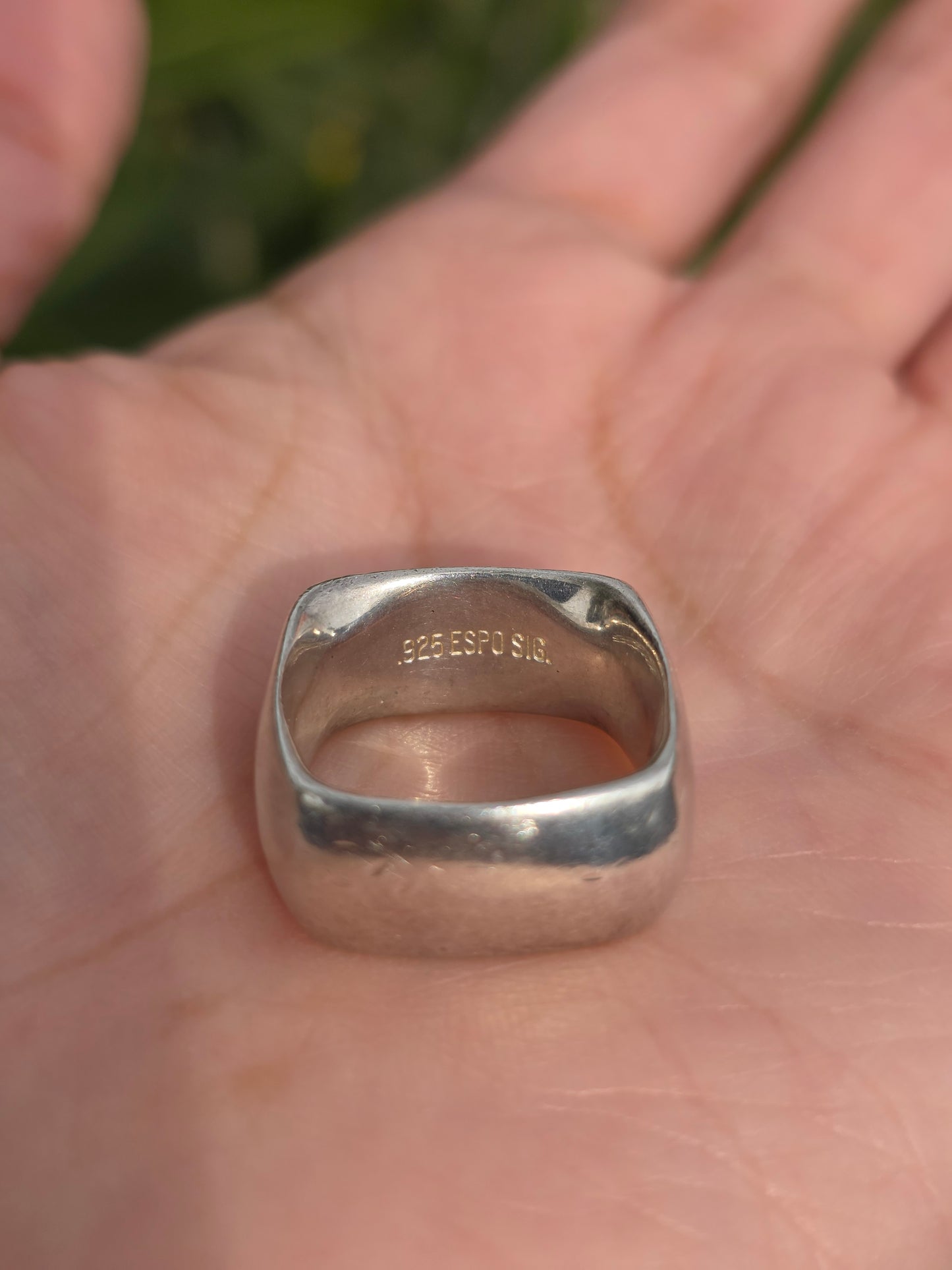 Awesome Solid Sterling Silver Squared Chunky Band Ring Size 7