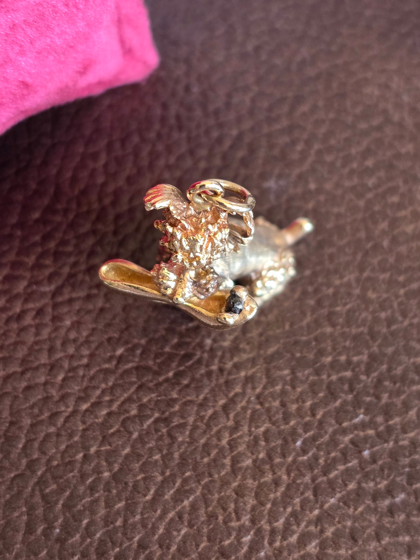 Adorable Solid Made 14k Gold Poodle with Heel in Mouth Charm Heavy (NO CHAIN)
