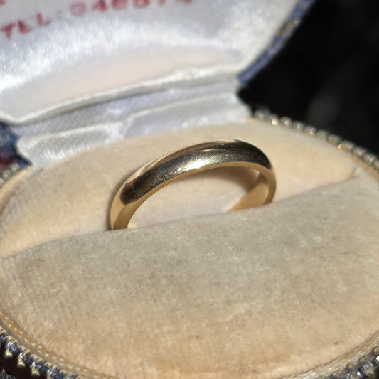 Vintage 14k Gold Classic Polished Solid Stacker 3.4mm Wide Band Ring Size 7.5