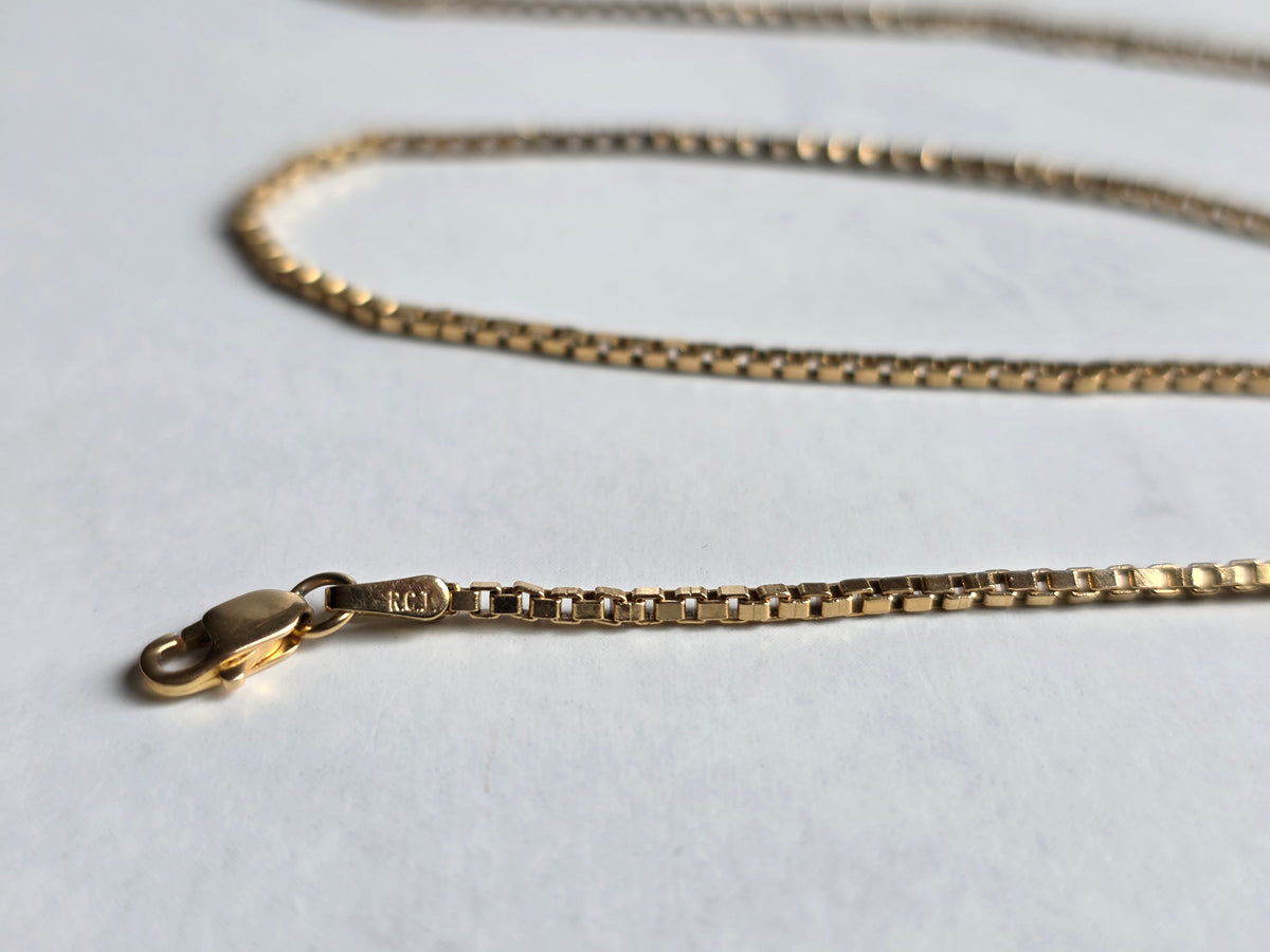 Vintage 14k Gold 1.4mm Solid Box Chain 20.5"
