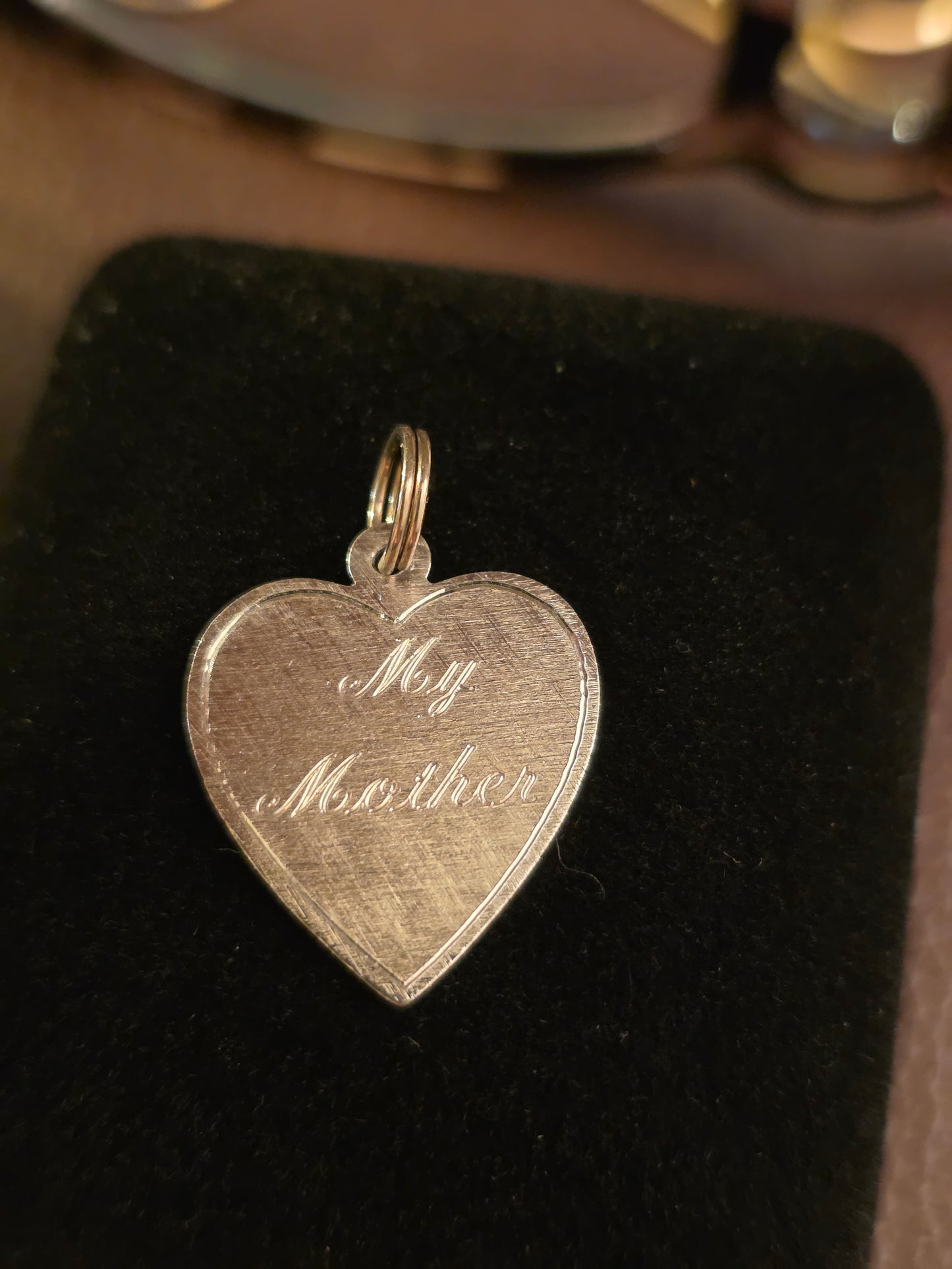Sterling Silver "My Mother" Cursive Font Heart Charm (NO CHAIN)