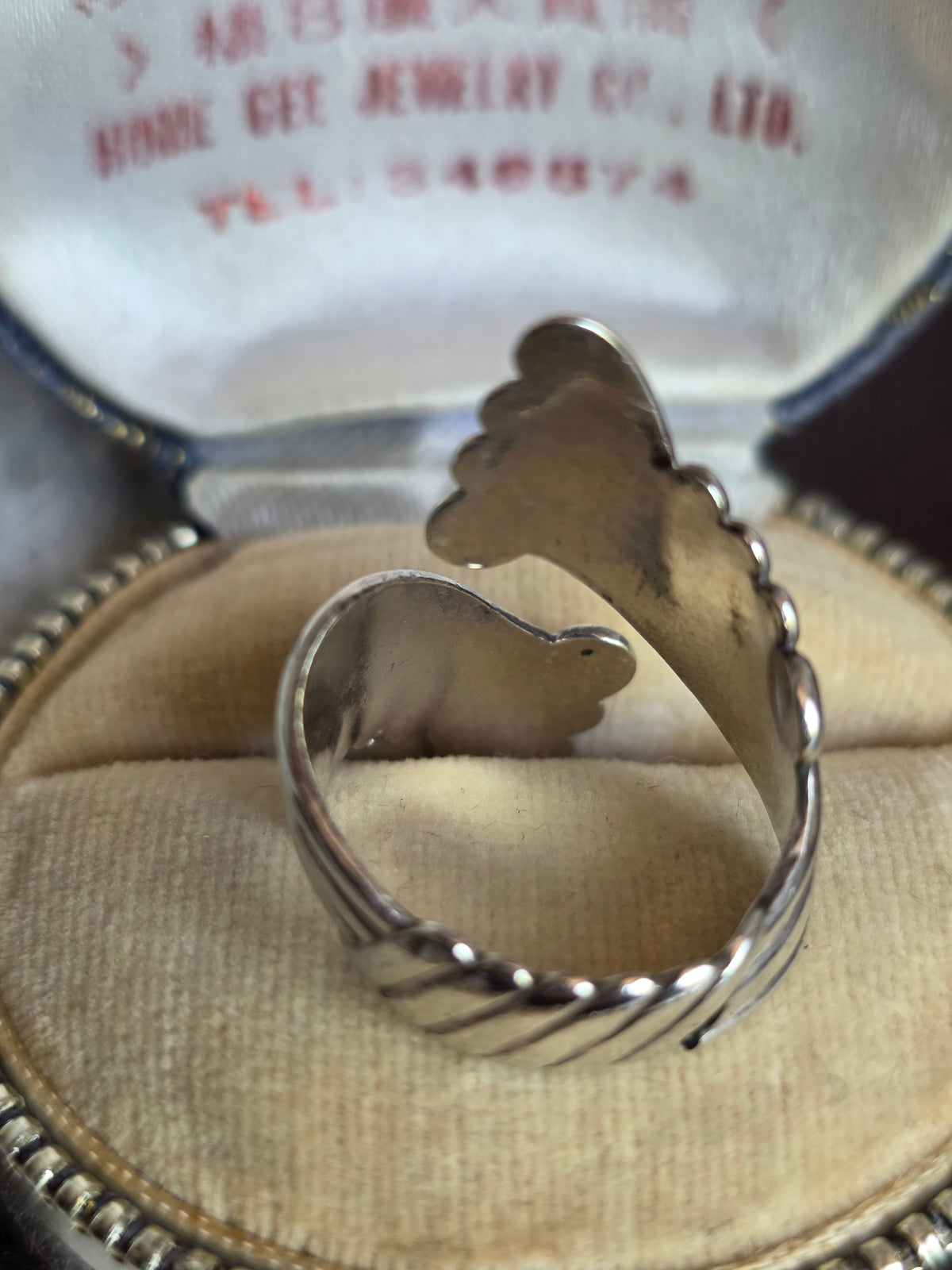 Gorgeous Sterling Silver Open Band Scrollwork Wrap Art Nouveau Style Ring