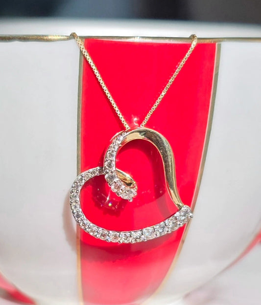 Beautiful 10k Gold 0.55CTW Diamond Open Heart Pendant (NO CHAIN)