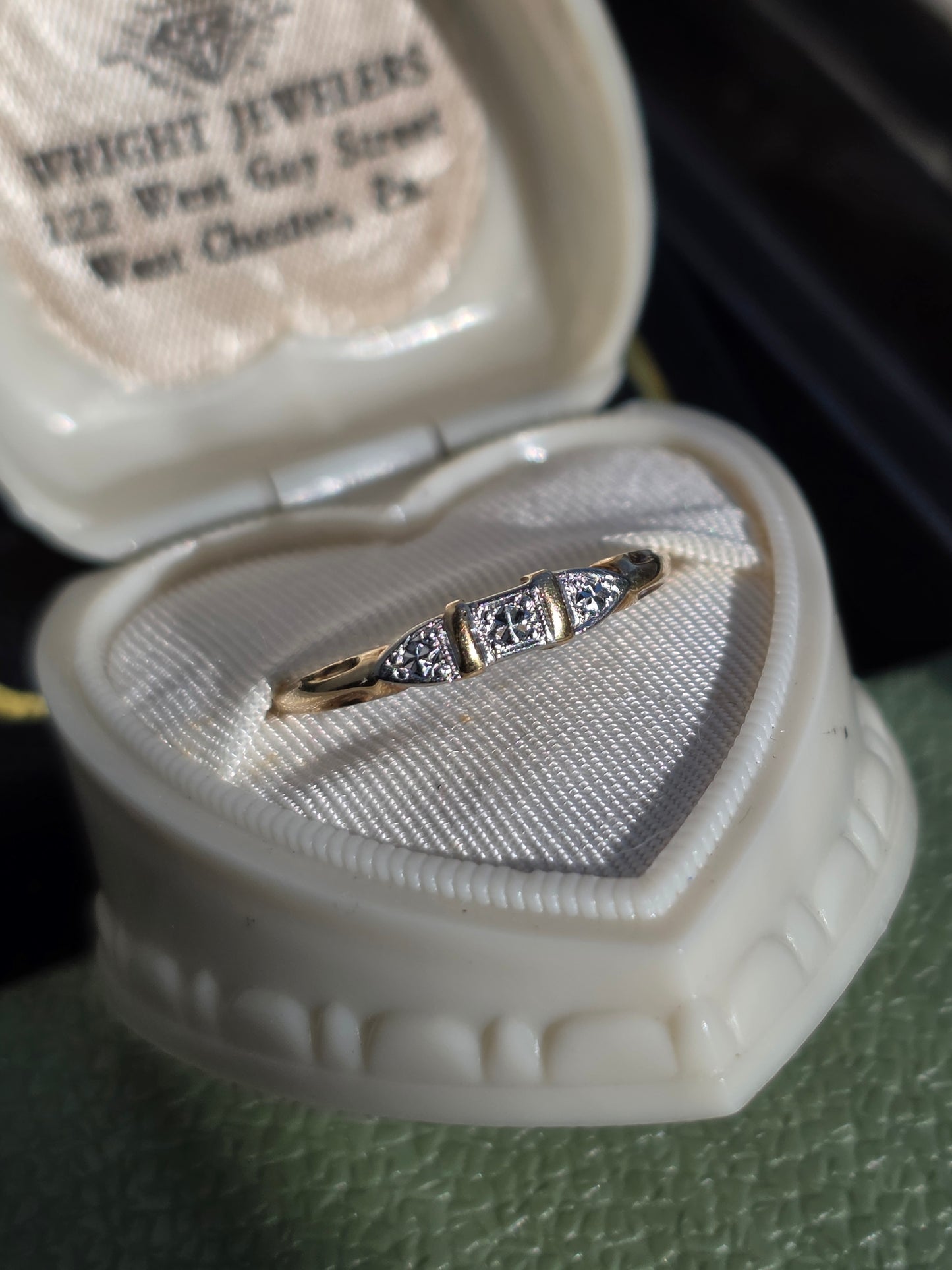 Pretty Vintage Two Toned 14k Gold Stacker Band Size 7.5