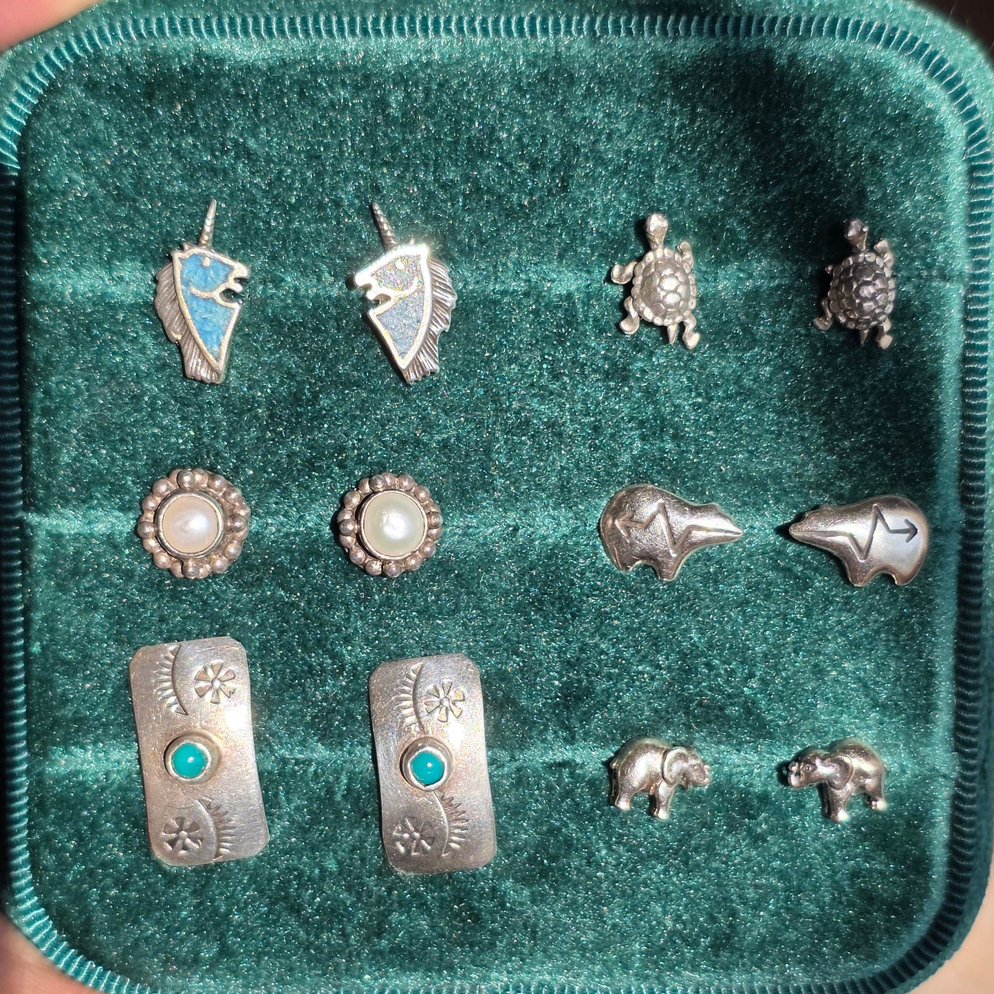 Sterling Silver Earrings - Unicorns / Turtles / Pearls / Zuni Bears / Turquoise / Elephants