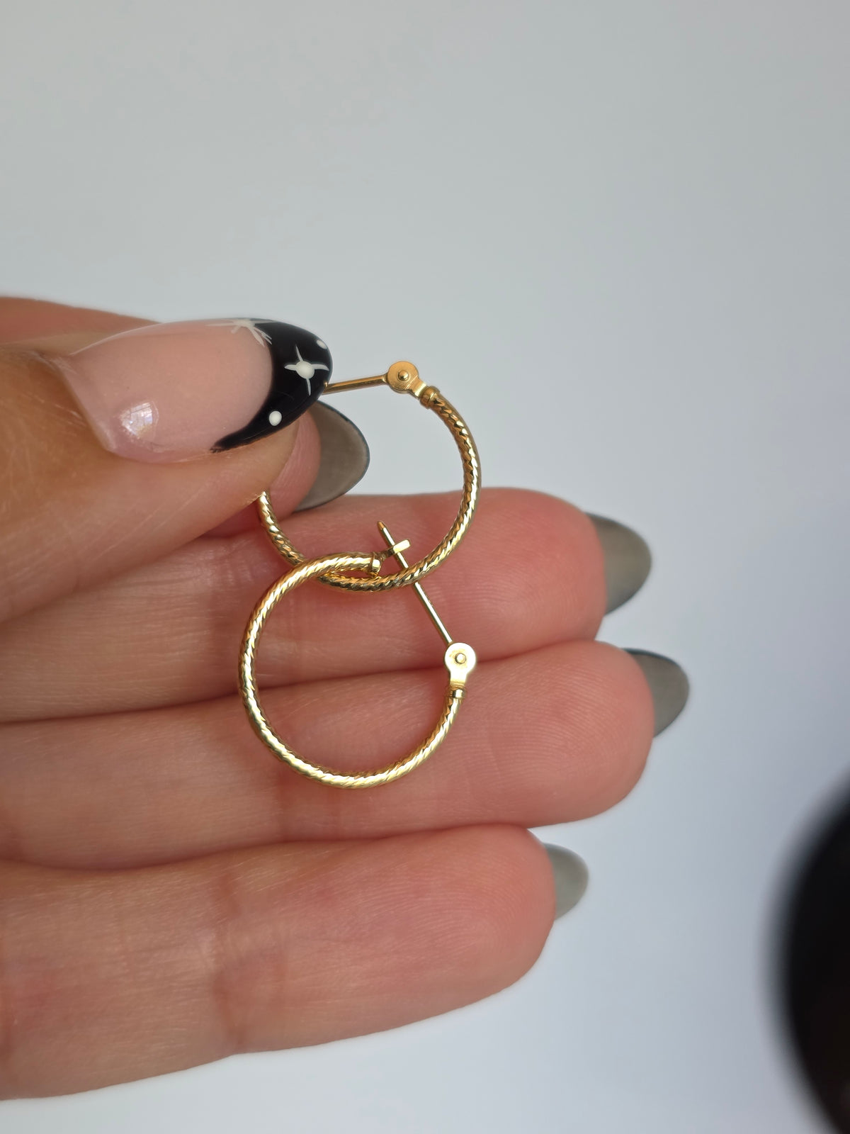Perfect Every Day 14k Gold 1/2 Inch Gold Textured Small Hoops Earrings