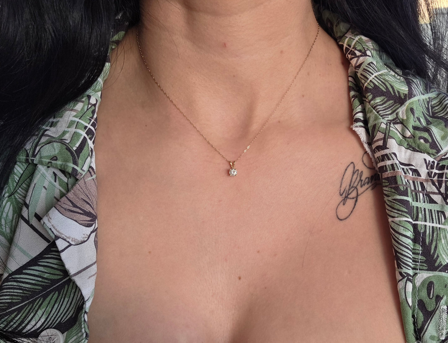 14k Classic 1/3 TCW Diamond Pendant (NO CHAIN)