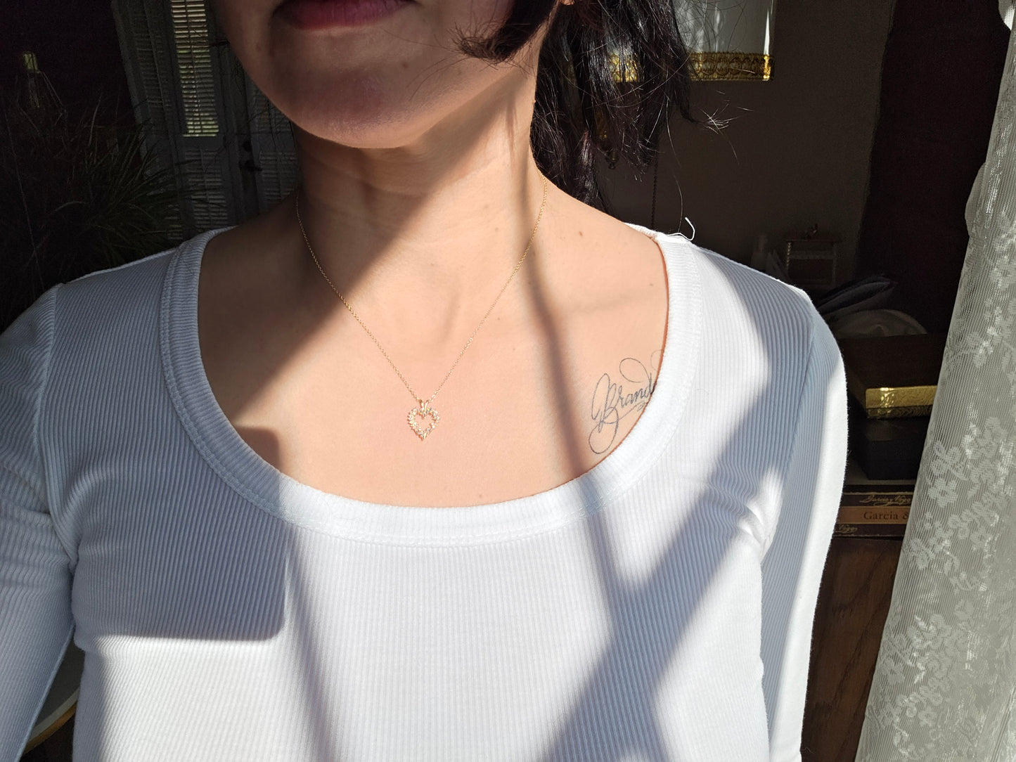 Stunning 14k Gold Natural Diamond Heart Pendant (NO CHAIN)