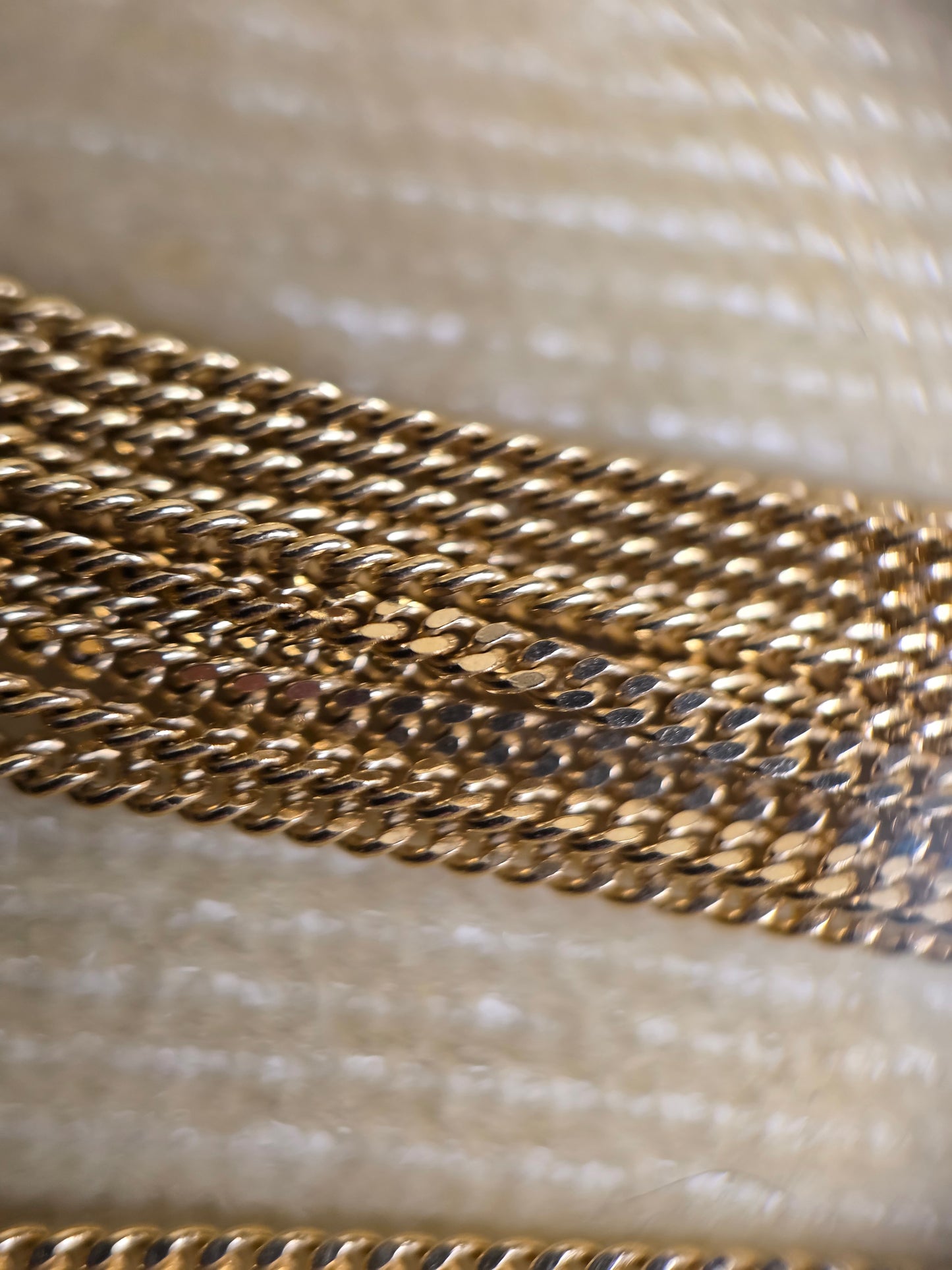 Amazing Solid 14k Gold 10 Mini Curb Multistrand Chain Necklace 18"