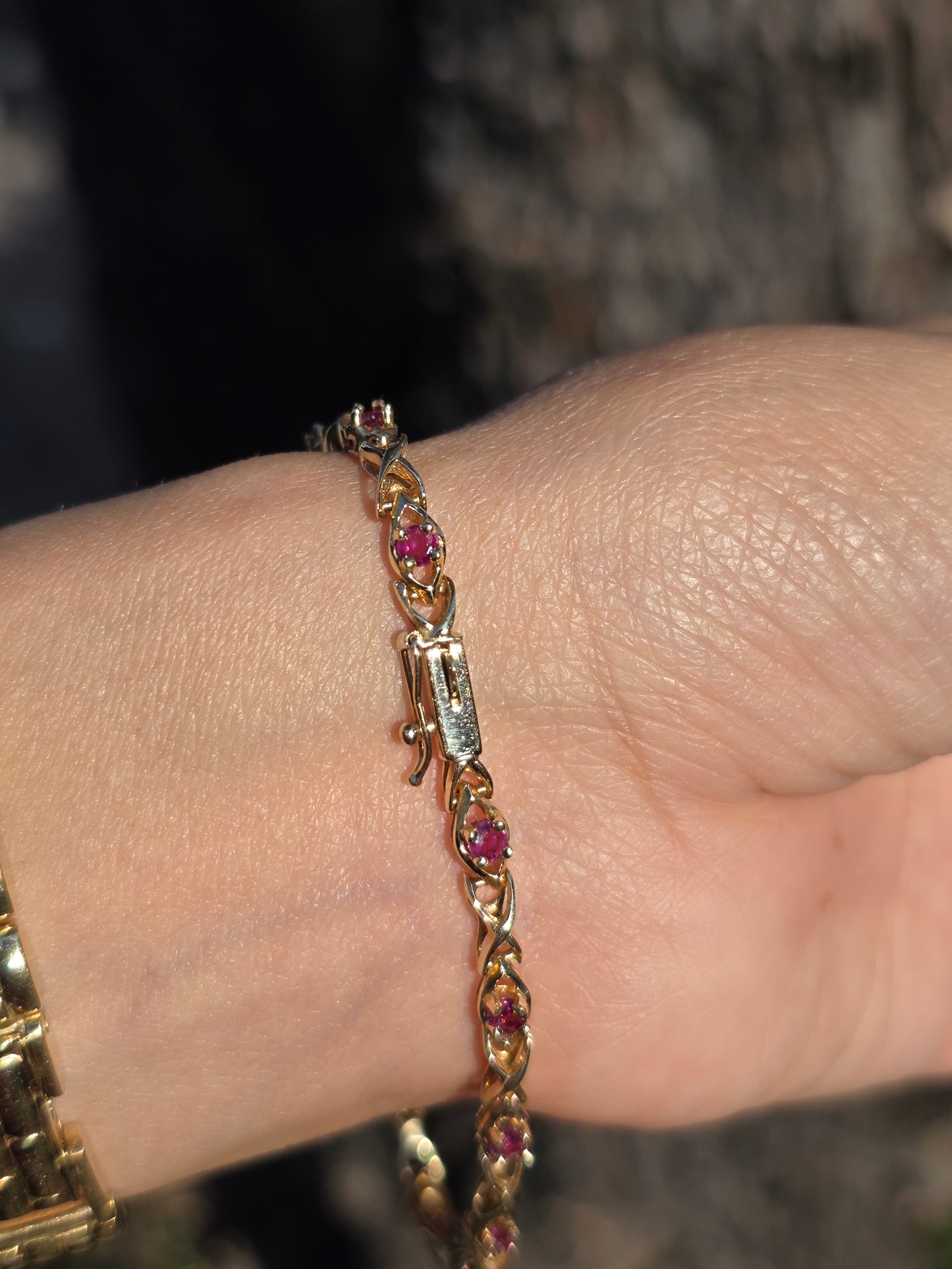 Beautiful 14k Gold 1.40tcw Ruby Tennis Bracelet 7" | July Birthstone
