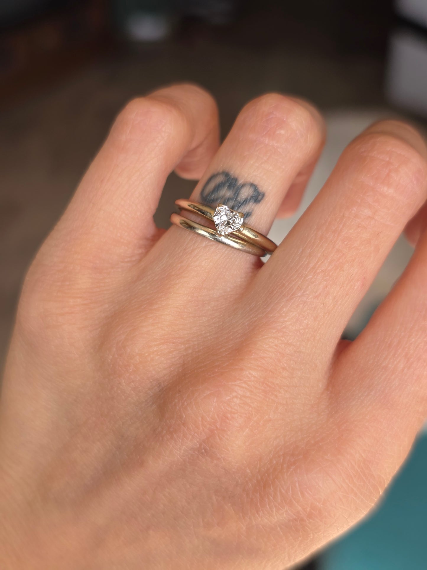 Gorgeous 14k White Gold .38CT Heart Cut Diamond Solitaire Ring Size 6.75