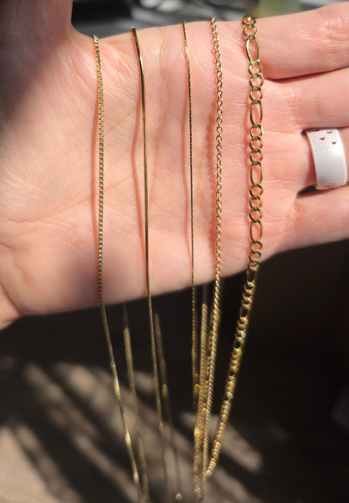 5 Different Solid Yellow Gold Chains - 14k & 10k - Box / Snake / Flat Link / Cable / Figaro - CHOOSE YOUR OPTION