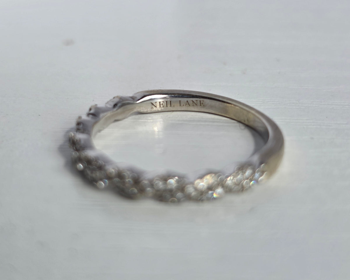 Gorgeous 14k White Gold Braided Diamond Anniversary Band Neil Lane Ring Size 6