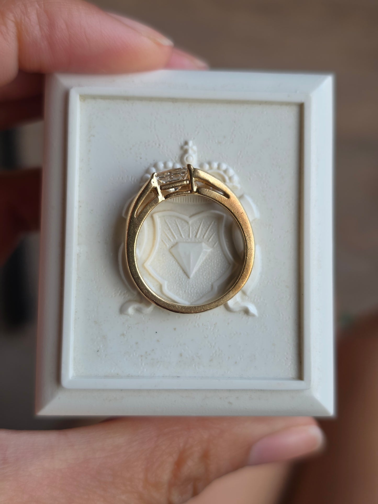 Beautiful 14k Gold East West Style 1/3ct Emerald Cut Diamond Ring Size 5.5