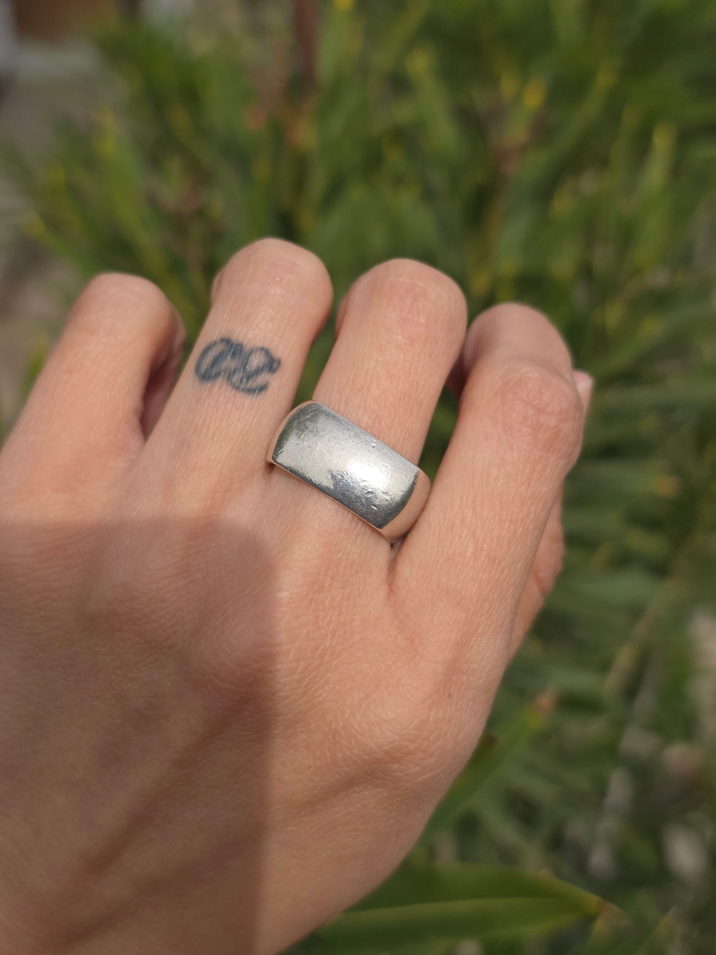 Awesome Solid Sterling Silver Squared Chunky Band Ring Size 7