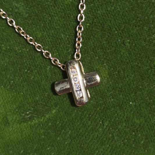 10k Gold Diamond X Pendant (NO CHAIN)