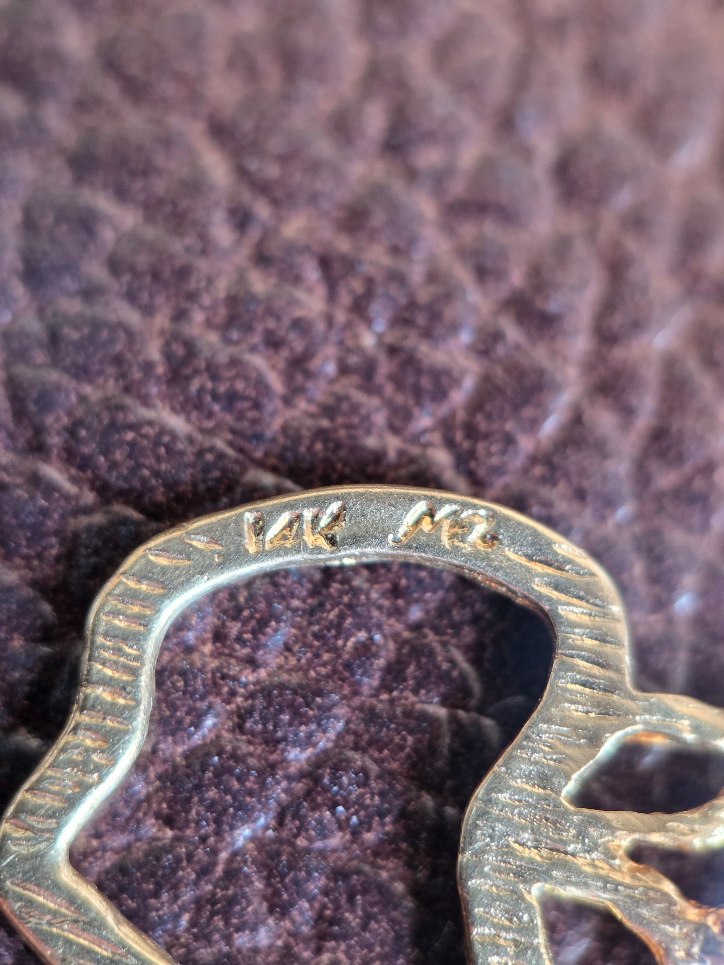 14k Gold (Signed Ma Michael Anthony)Diamond Cut Apple Charm Pendant (NO CHAIN)