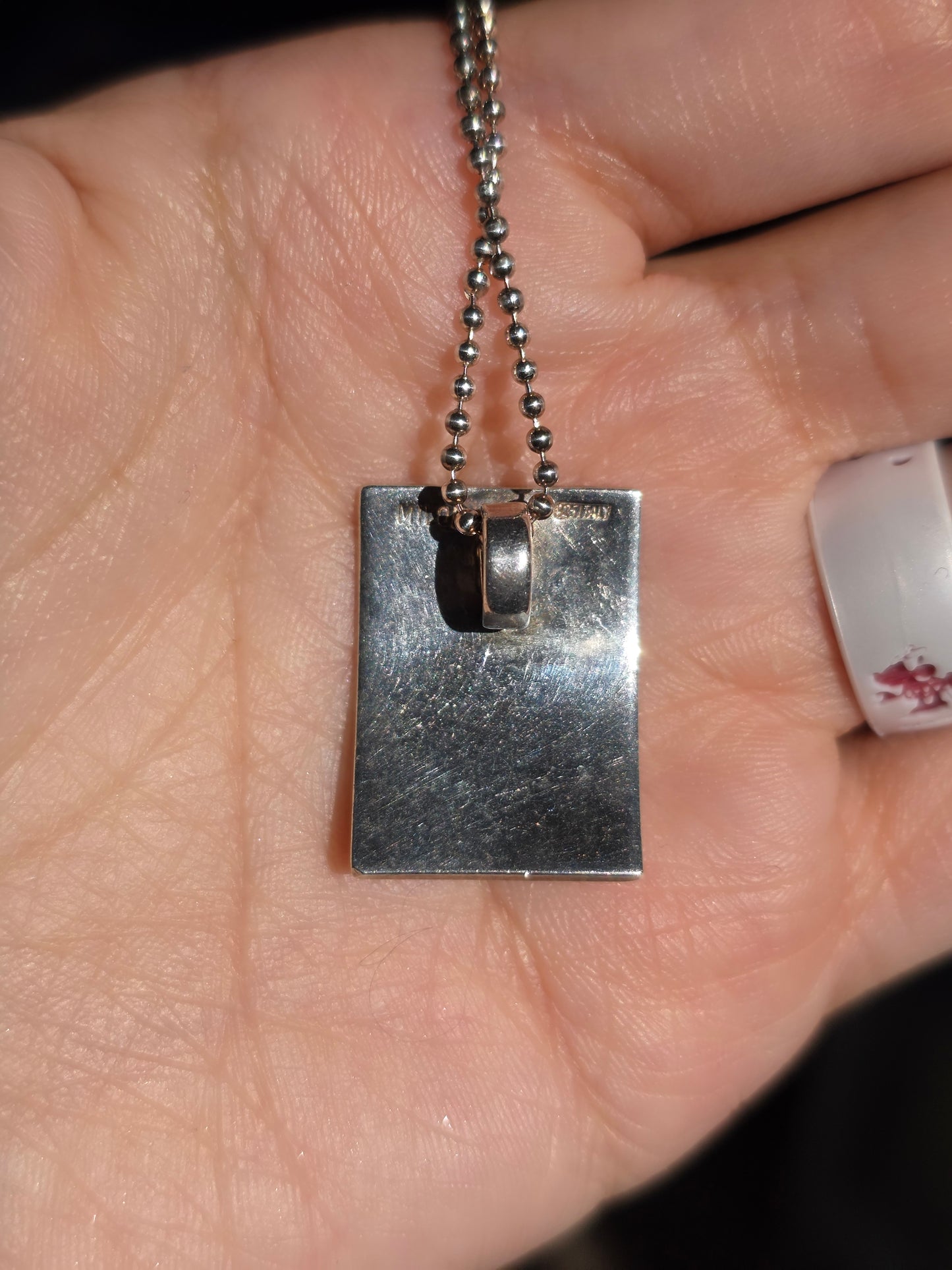 Milor Sterling Silver Zebra Enamel Large Pendant (NO CHAIN)