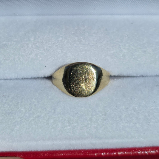 10k Gold Blank Signet Pinky Ring Size 4.25