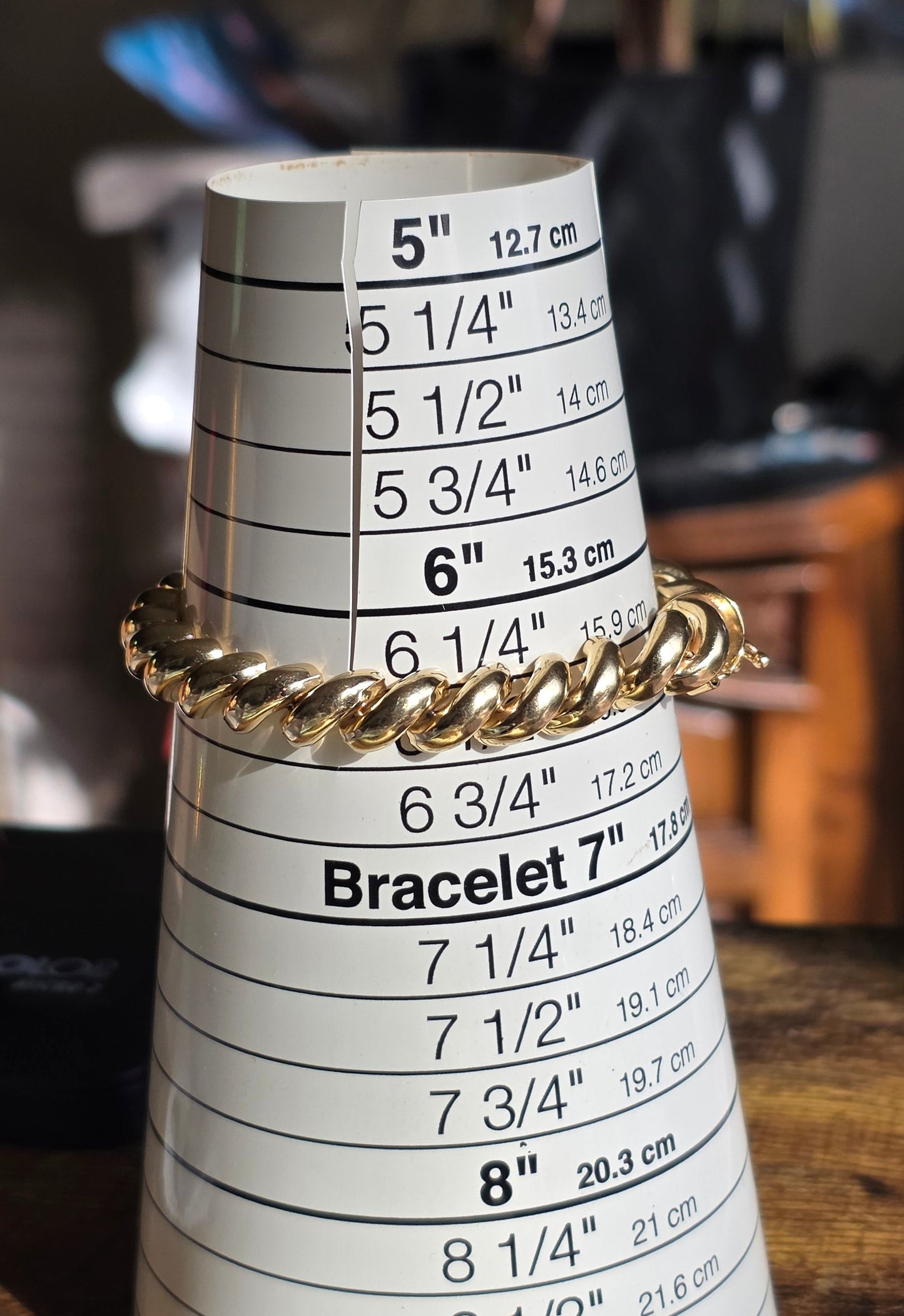 Milor 14k Gold San Marco "Macaroni" Link 8mm Wide Bracelet 7"