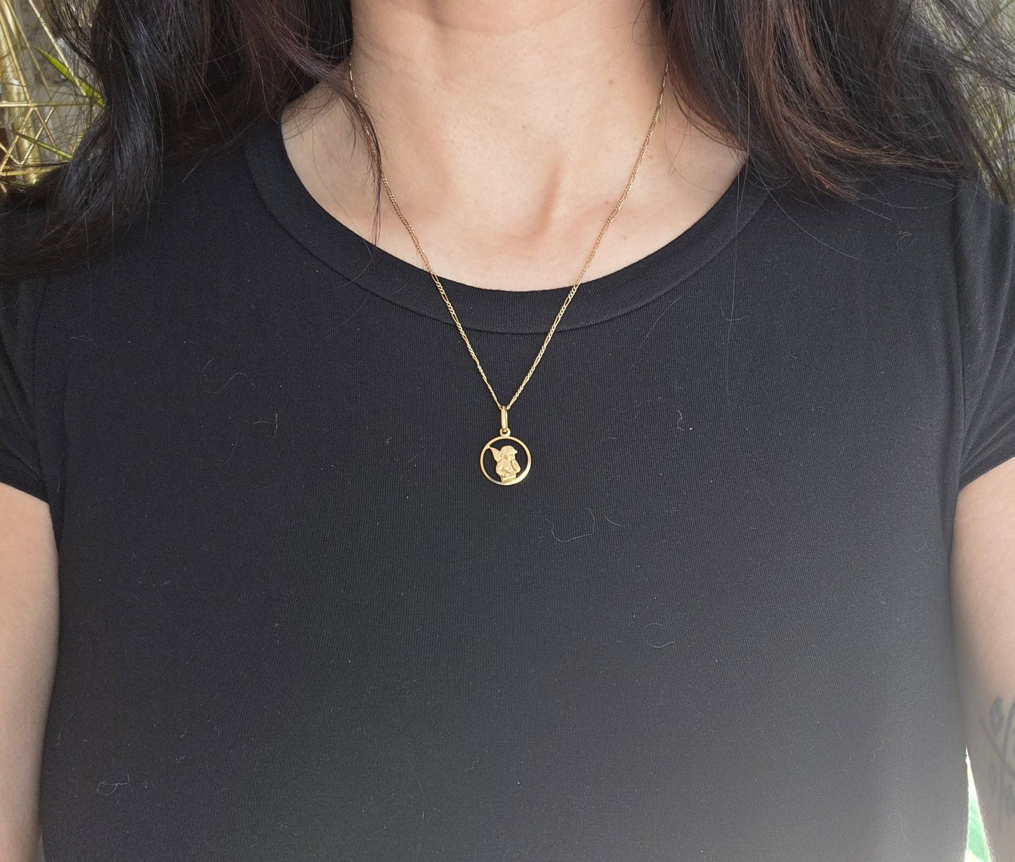 18.25" Figaro 10k Gold Every Day Wear Chain For Charms or Pendants