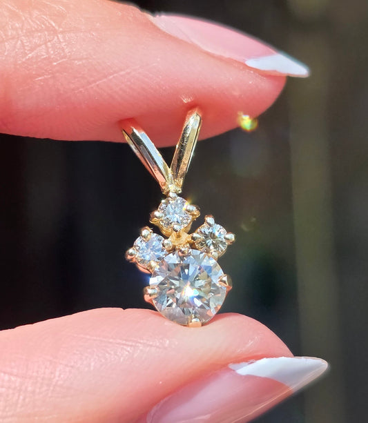 DO NOT BUY- RESERVED FOR EMMA -Gorgeous 14k Gold 6mm OEC Diamond Pendant 1.0CTW (NO CHAIN)