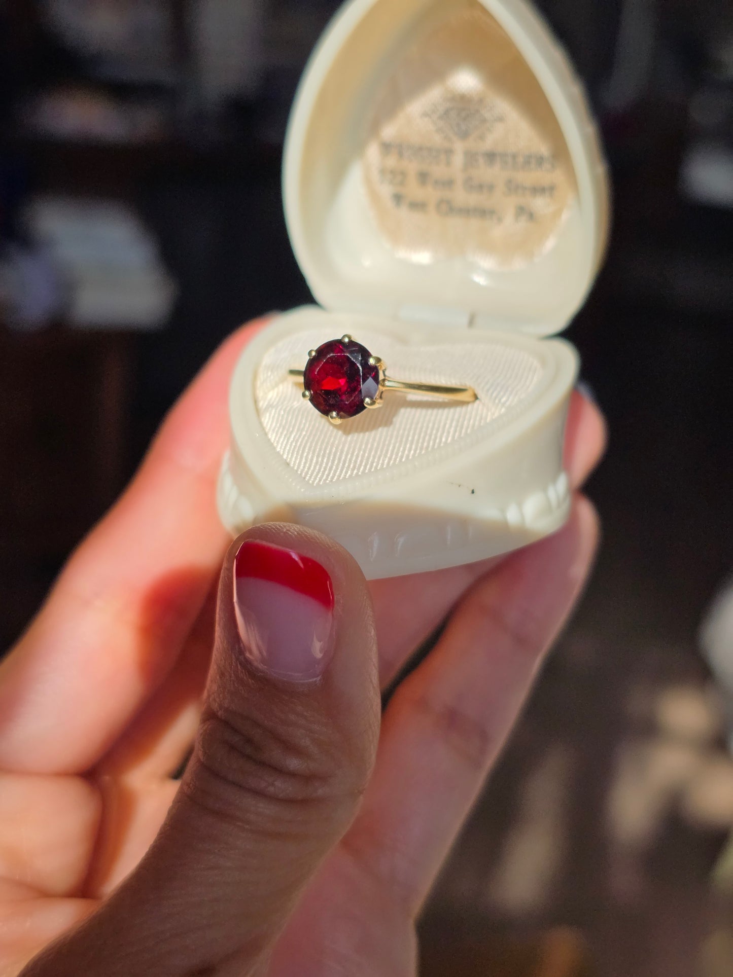RESERVED FOR J- DO NOT BUY-  10k Gold Garnet Solitaire Ring Size 8