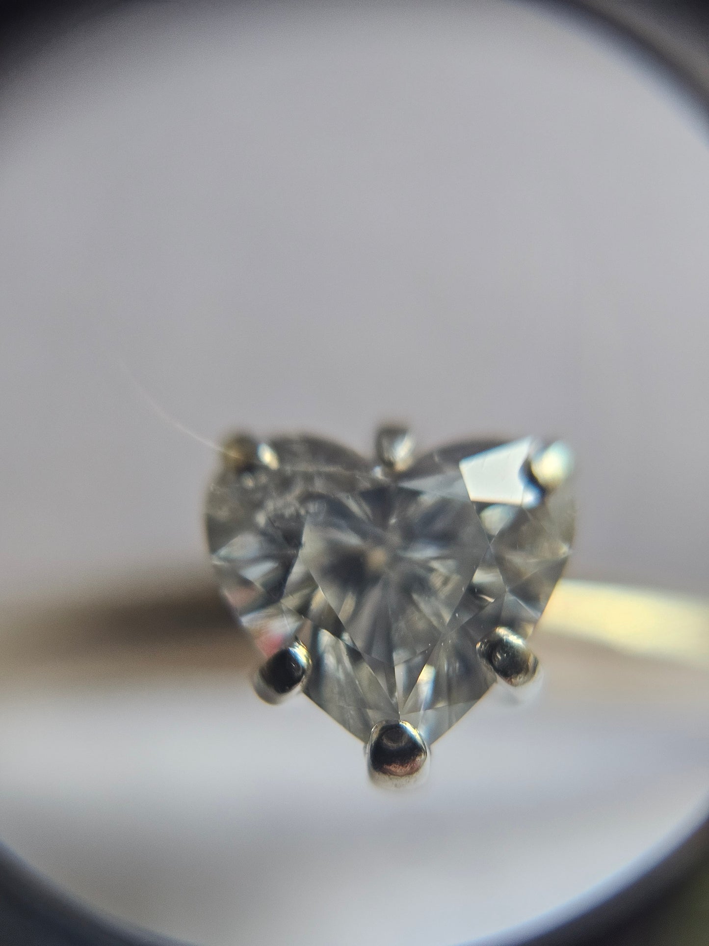 Stunning 1 Carat Heart Cut Natural Diamond Solitaire Ring Size 5.75