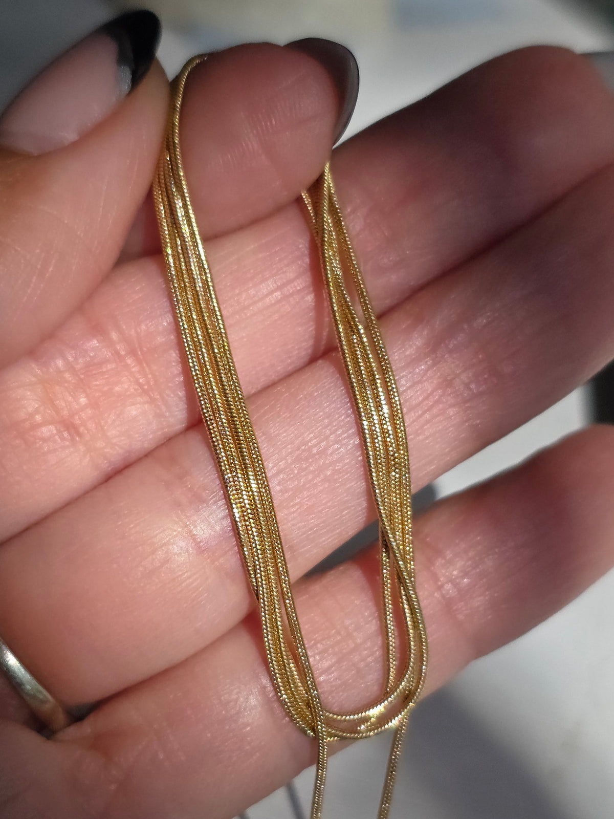 14k Gold UNOAERRE Dainty 0.8mm Snake Chain 21.5"