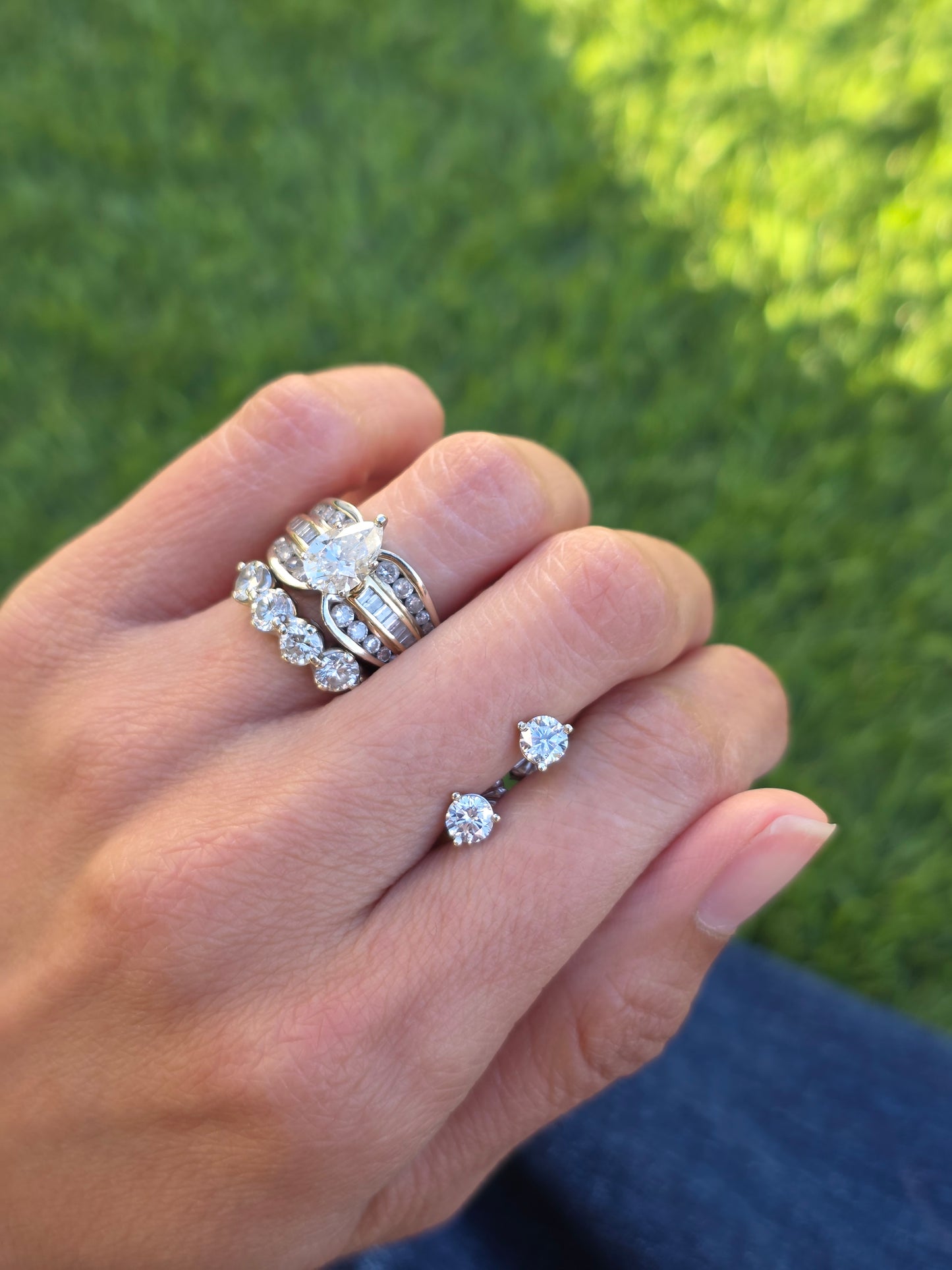 Classic .64tcw Martini Three Prong Style Round Diamond Stud Earrings