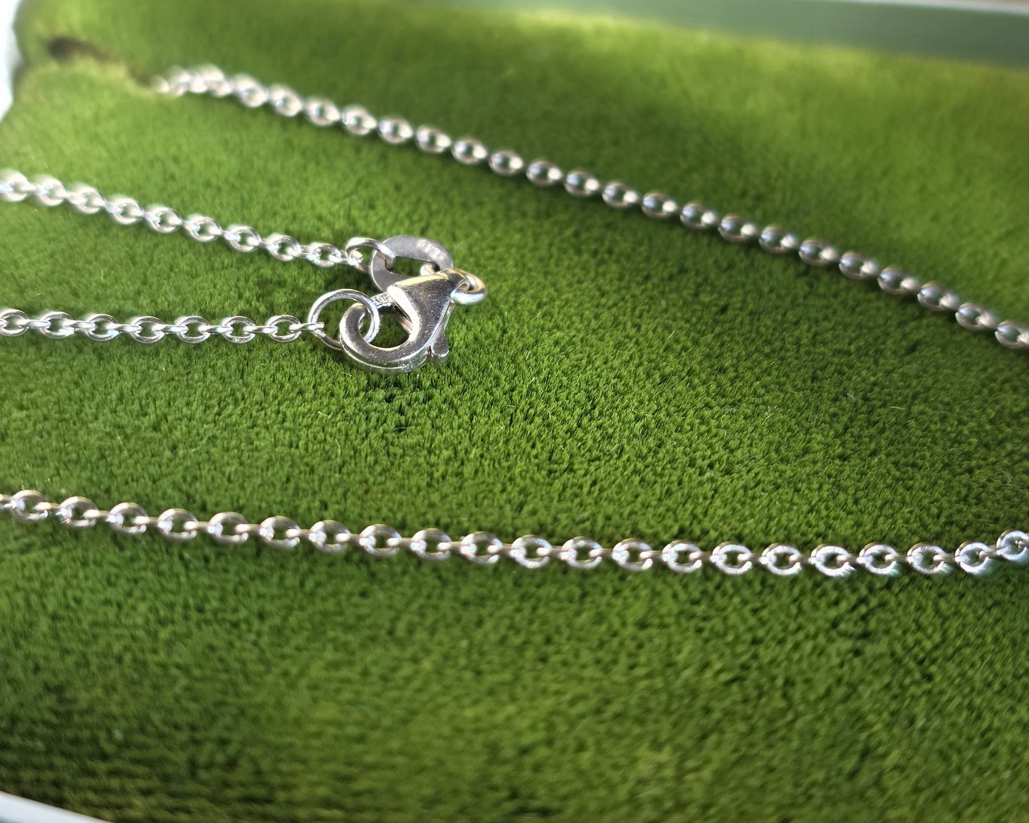 Solid 14k White Gold 1.3mm Cable Link Chain 16"