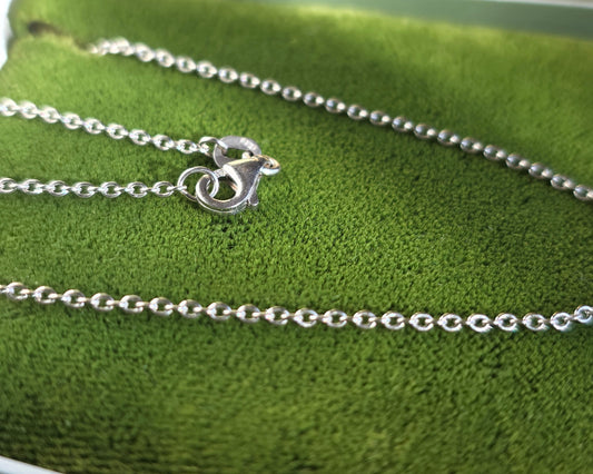 Solid 14k White Gold 1.3mm Cable Link Chain 16"