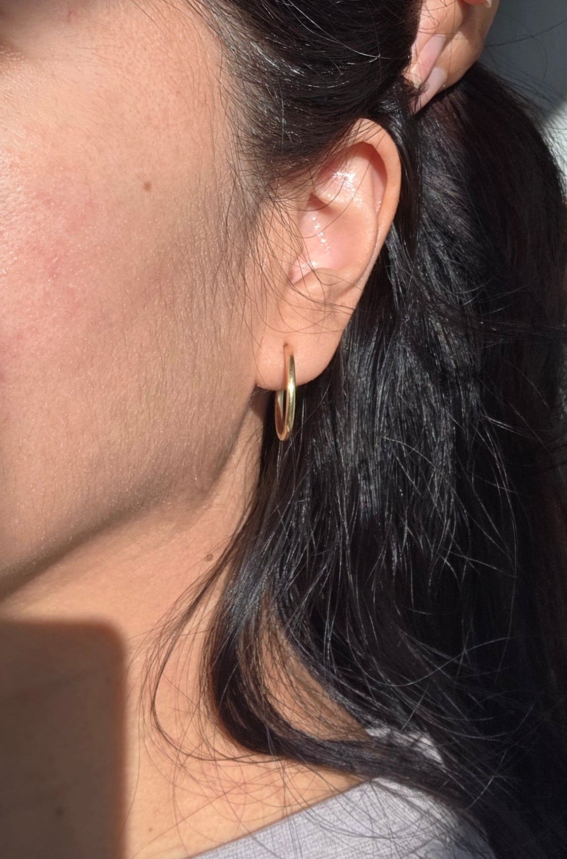 14k Gold Simple Hoops Earrings