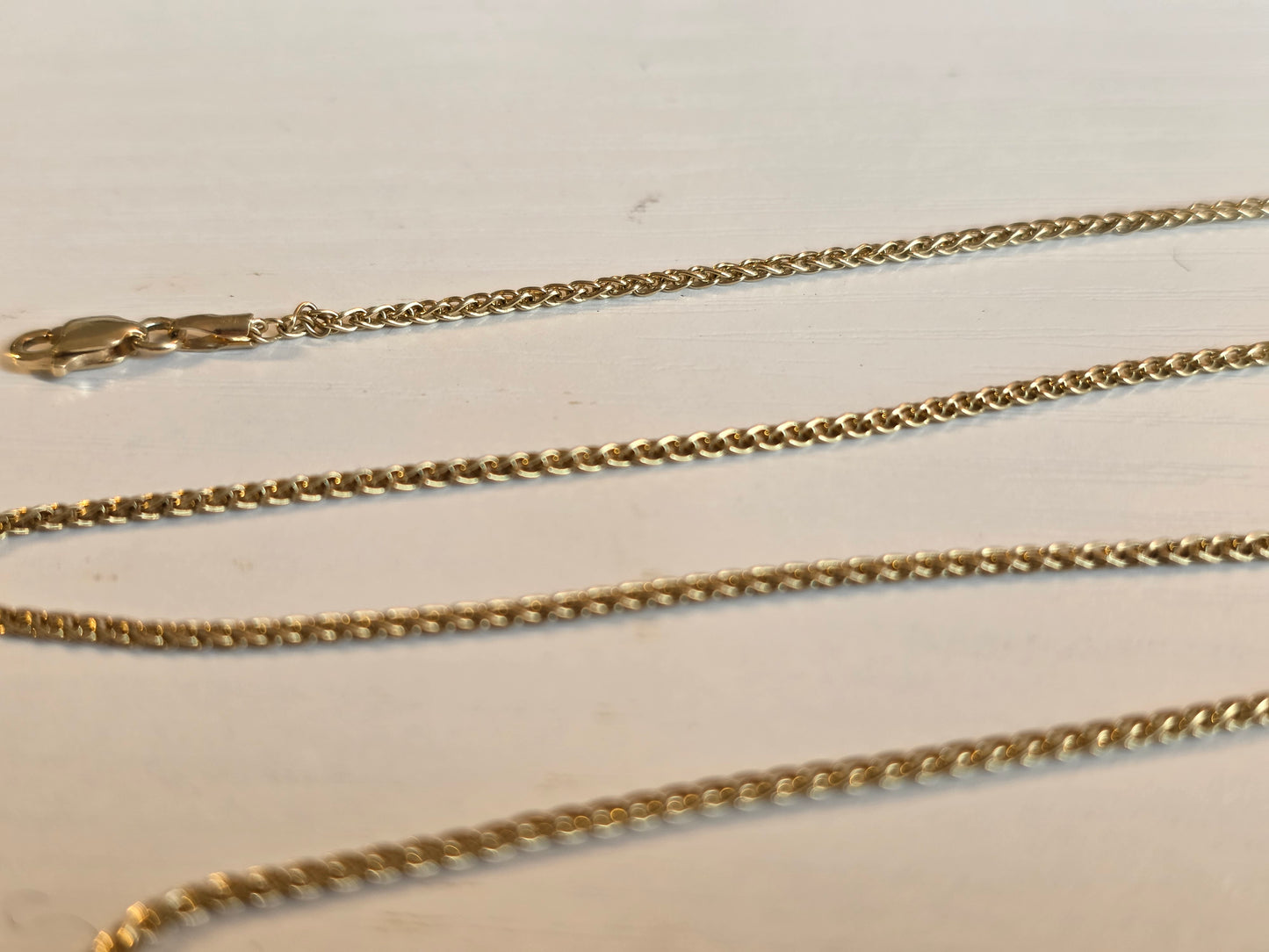 14k Gold 1.5mm Wheat Chain 20"