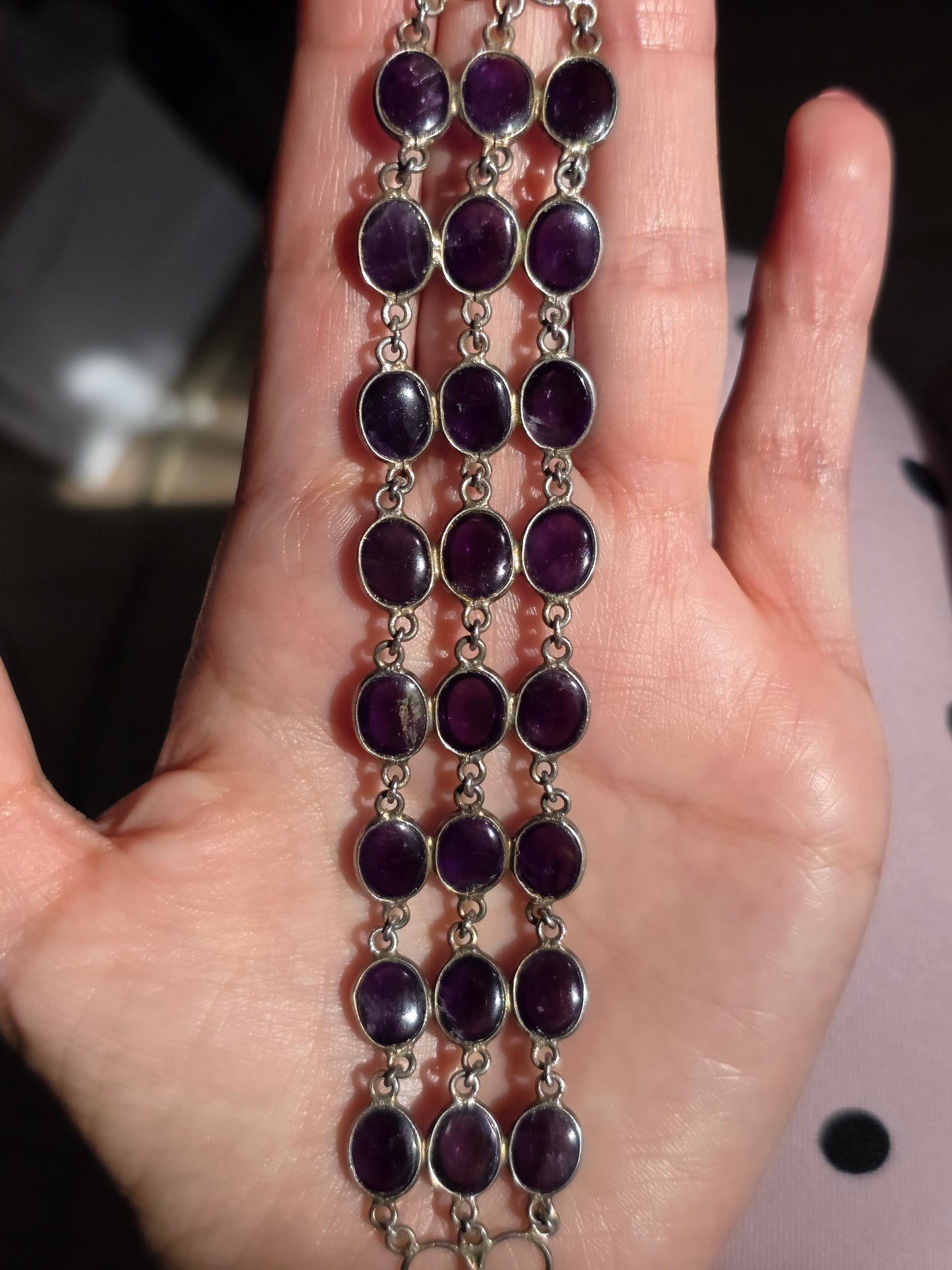 Beautiful 30 Carat Natural Amethyst Statement Bracelet 7.25" February Birthstone
