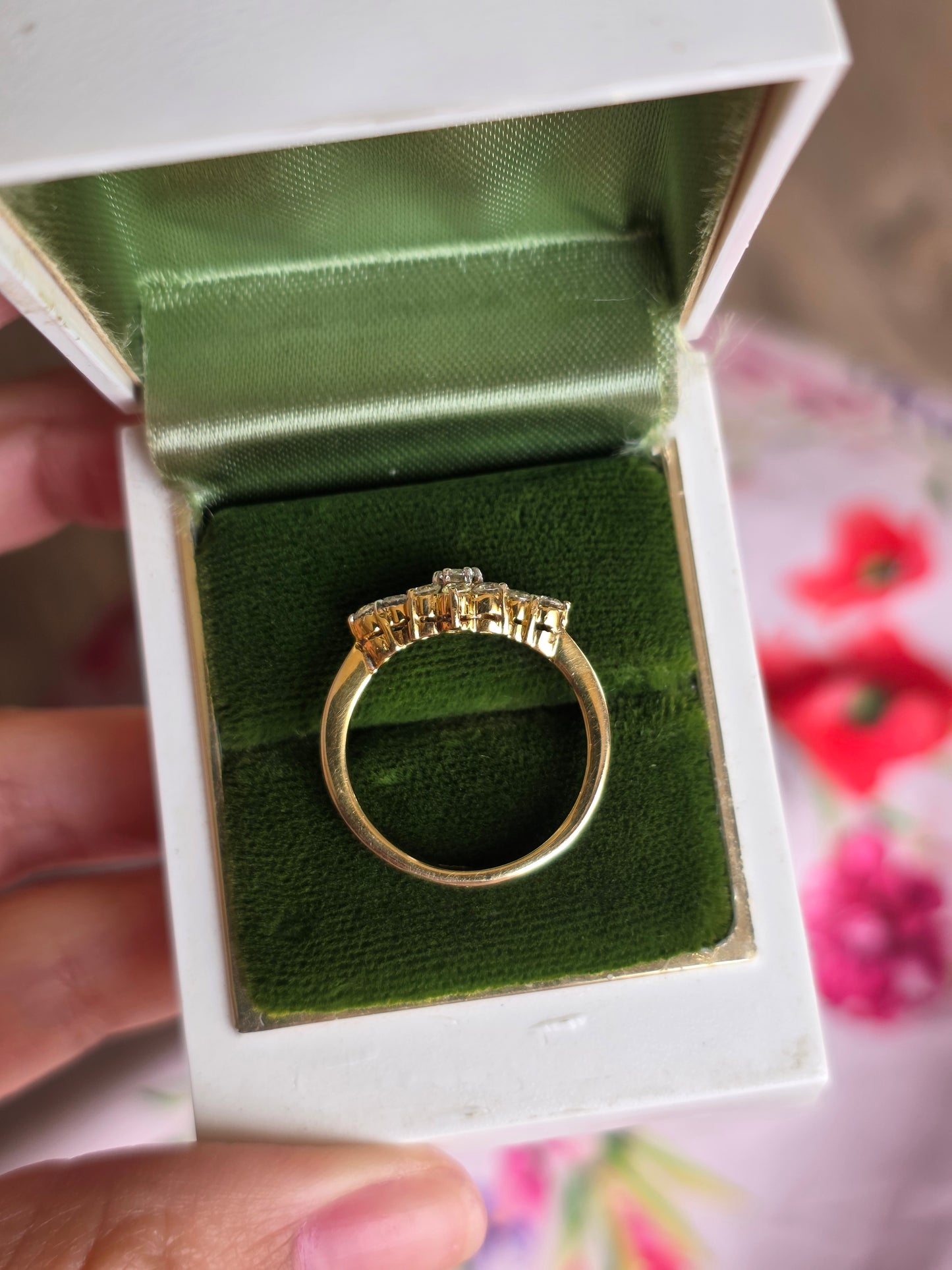 14k Gold Half Carat Diamond Cluster Flower Fashion Ring Size 6.5