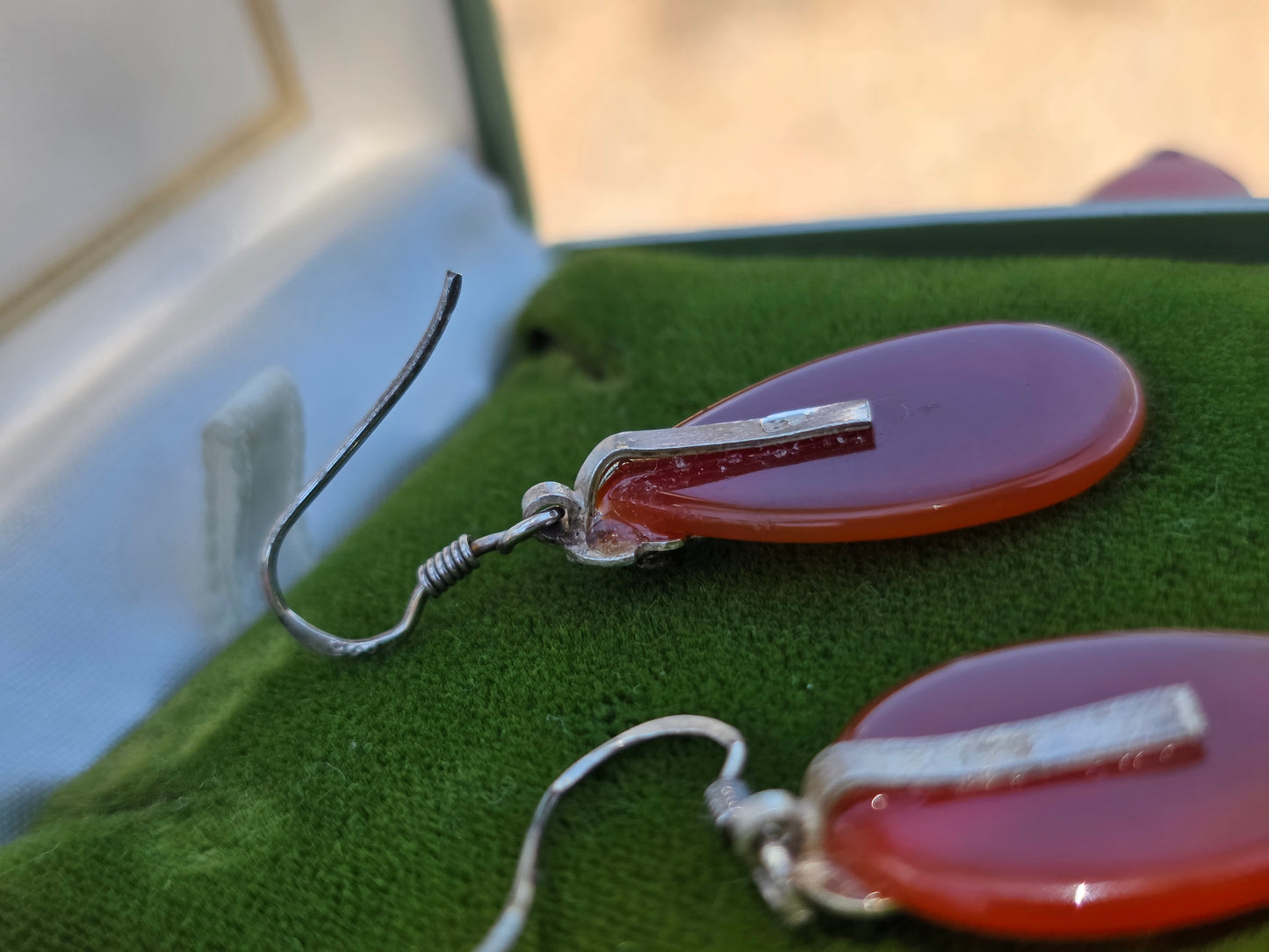 Beautiful Carnelian Sterling Silver Dangles Earrings