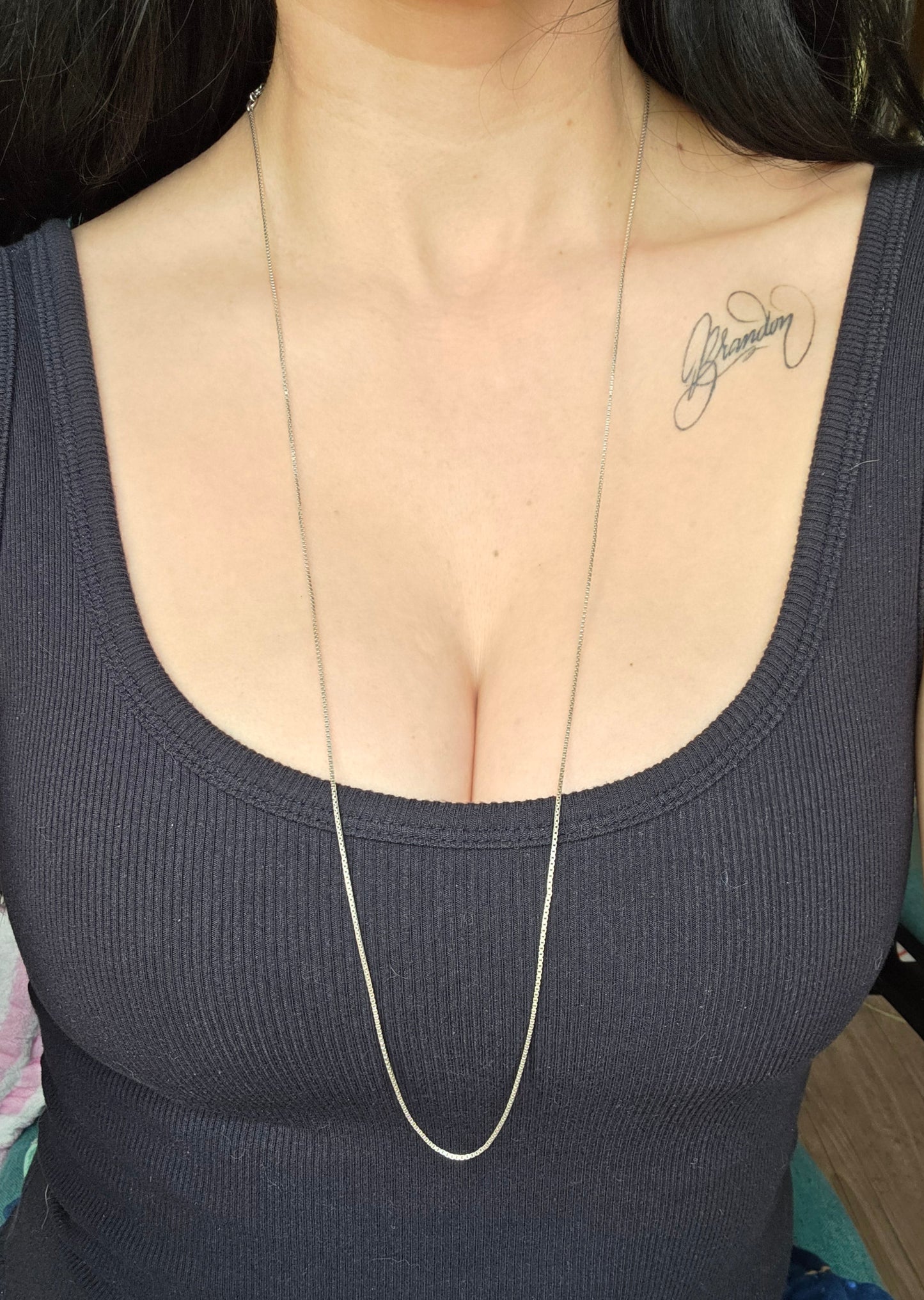 Awesome Versatile Sterling Silver 33" Long Box Chain Necklace