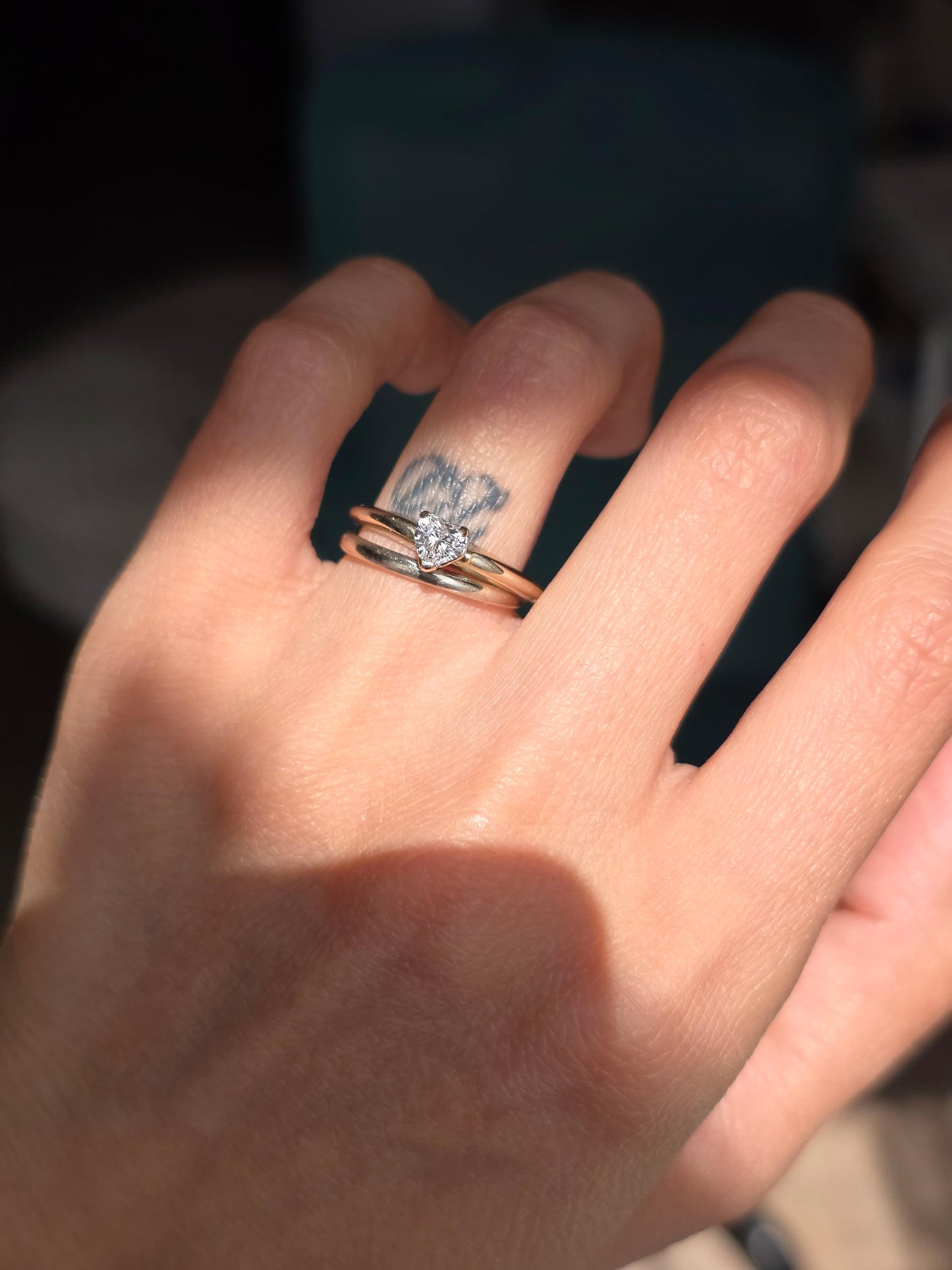 Gorgeous 14k White Gold .38CT Heart Cut Diamond Solitaire Ring Size 6.75