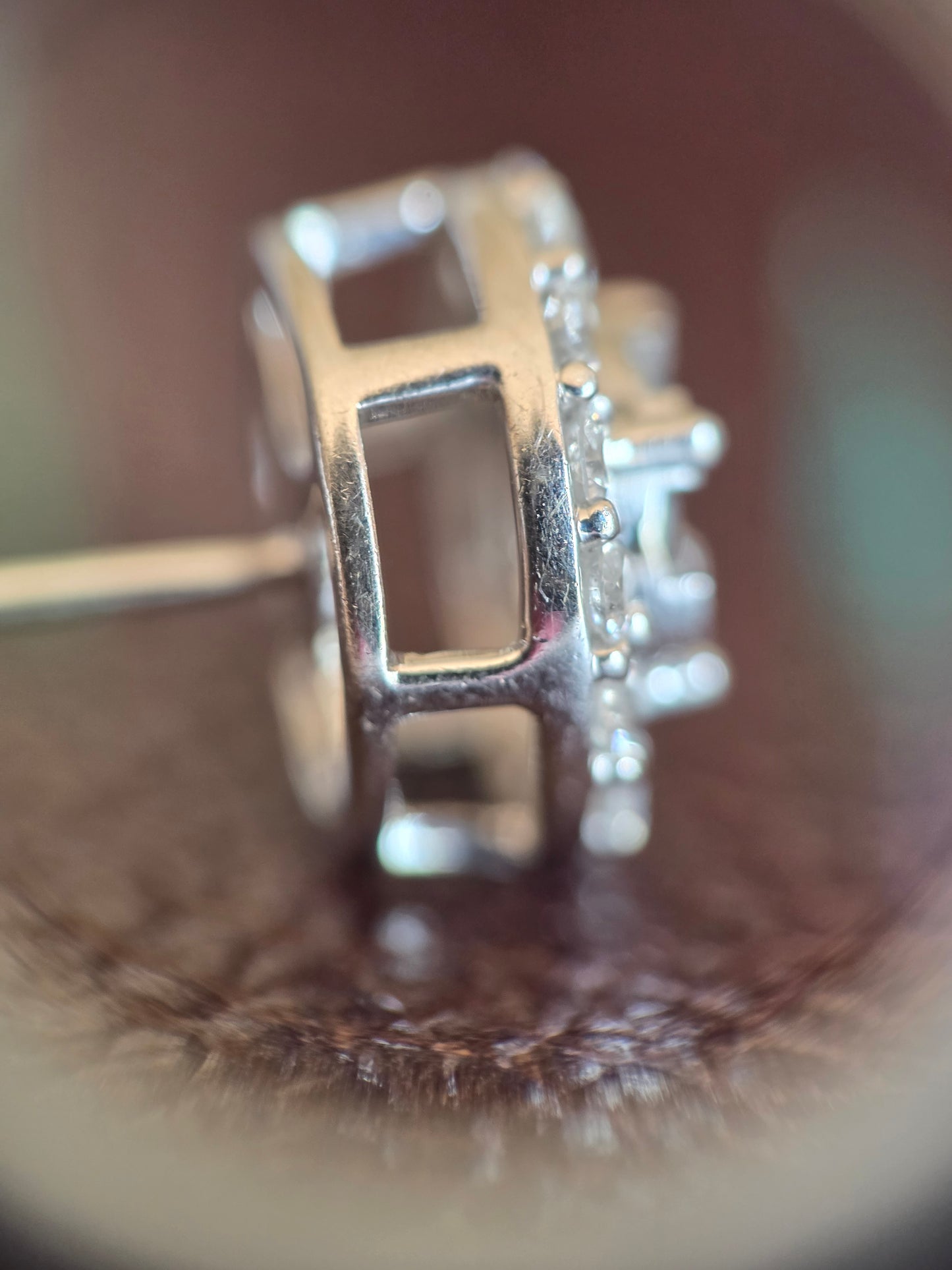 Gorgeous 10k White Gold Round Sparkling Diamond Cluster .68ctw Stud Earrings