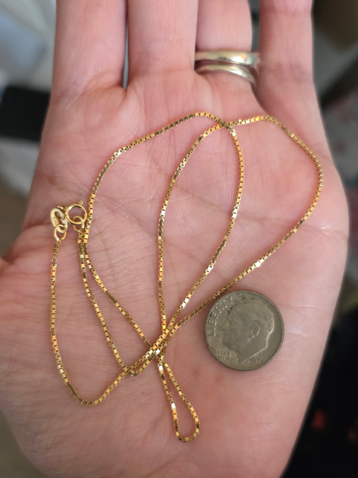Vintage 14k Gold 0.9mm Classic Italian Made Box Chain 18"