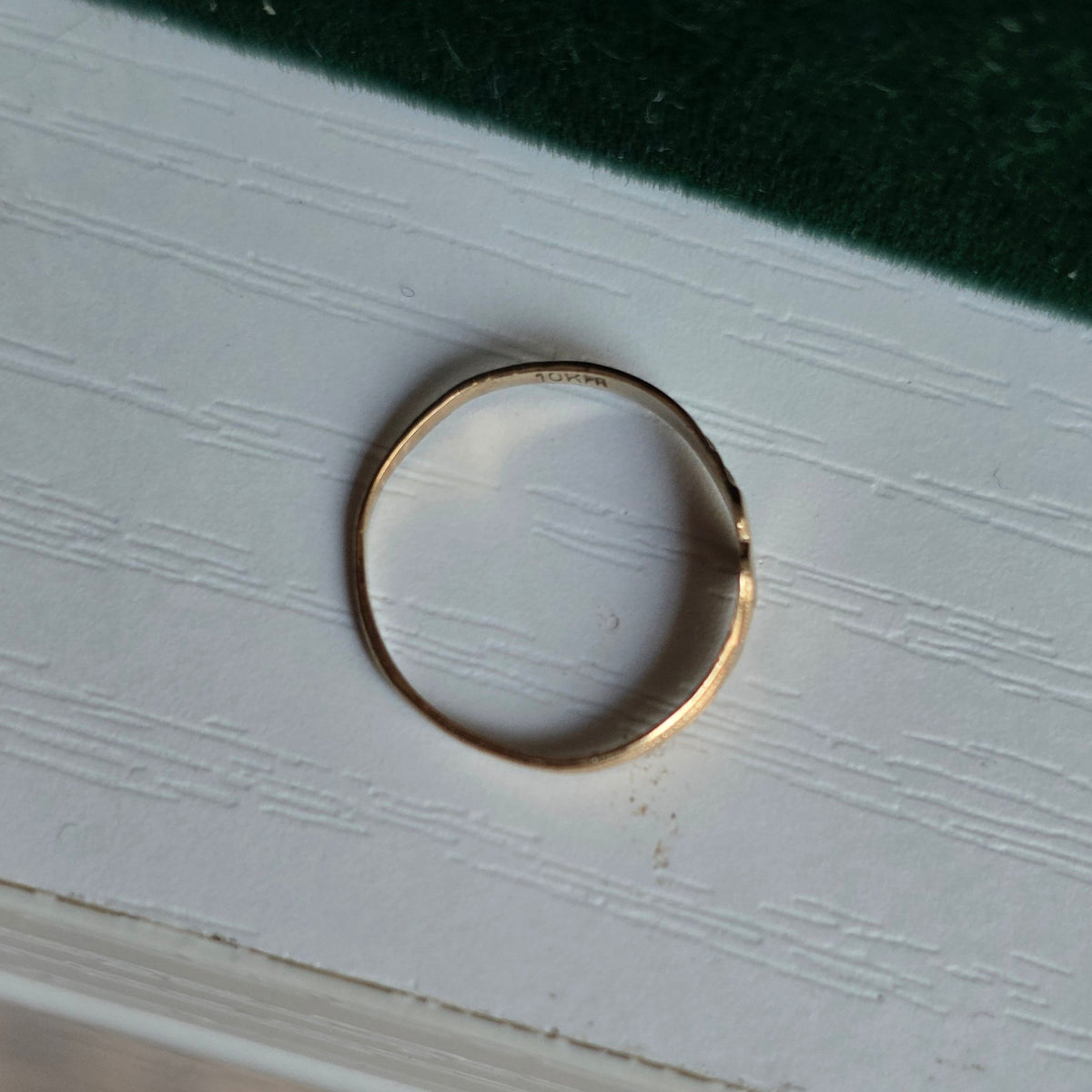 Vintage 10k Gold Blank Heart Signet Baby Ring Mini Size 1