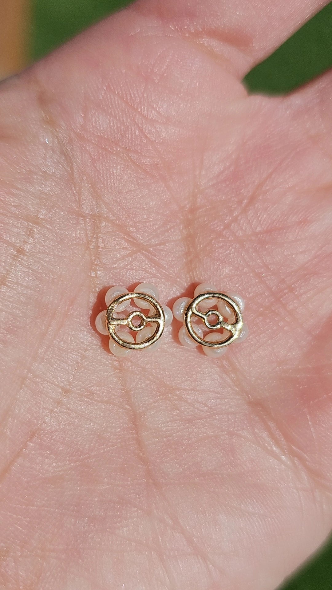 Sweet 14k Gold Pearl Flower Earring Jackets (JACKETS ONLY)