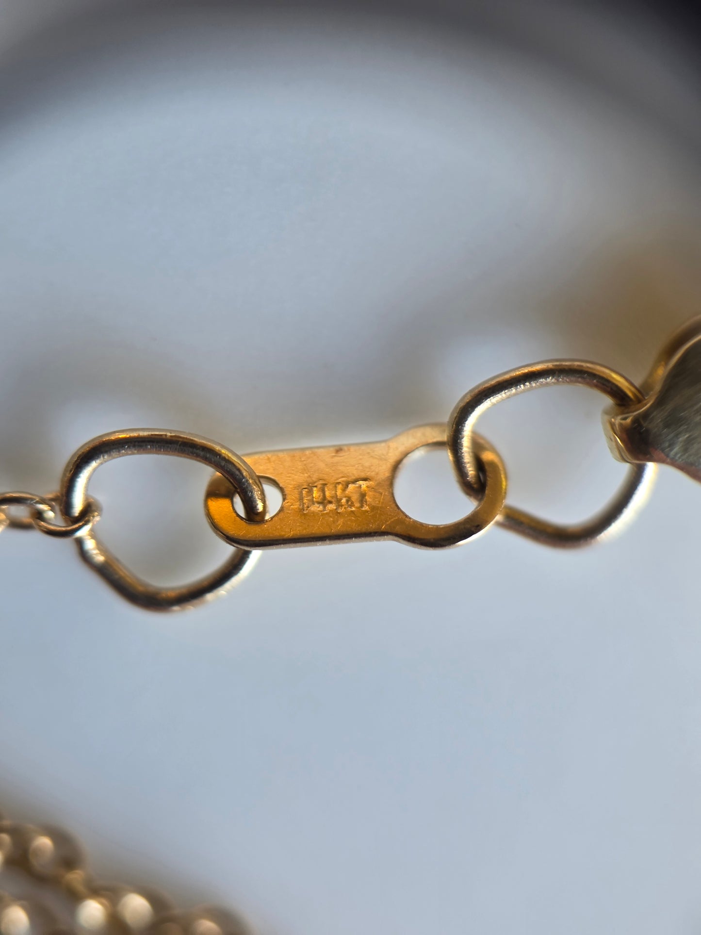 Beautiful Sparkling Diamond Peace Symbol 14k Gold Necklace 17"