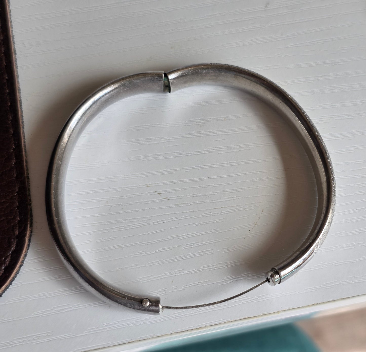Beautiful Vintage Floral Etched Sterling Silver Bangle Bracelet 6.5"