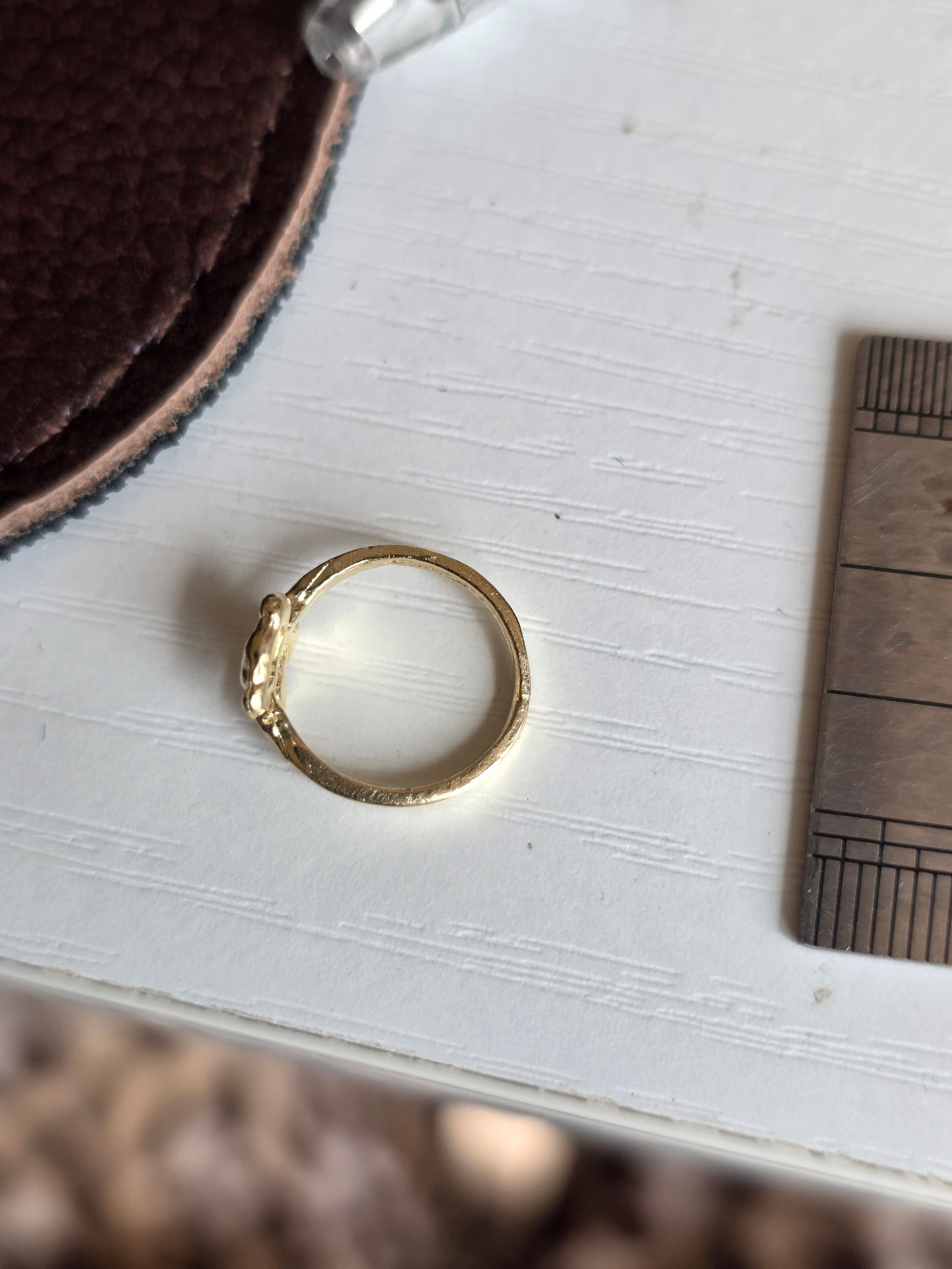 Adorable 14k Gold Diamond Cut Teddy Bear Tiny Baby Ring Charm Less Than Size 1 (NO CHAIN)