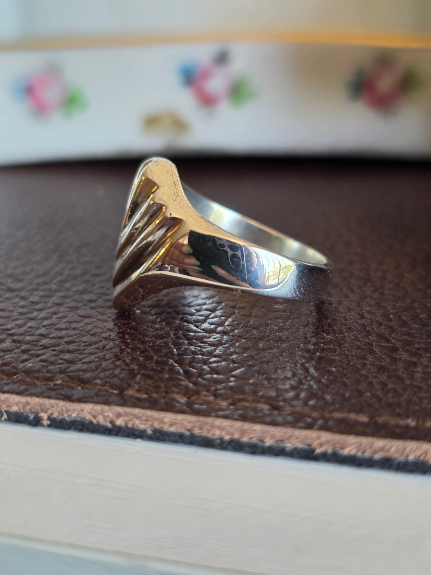 Solid Sterling Silver Badass Shield Ring Size 7