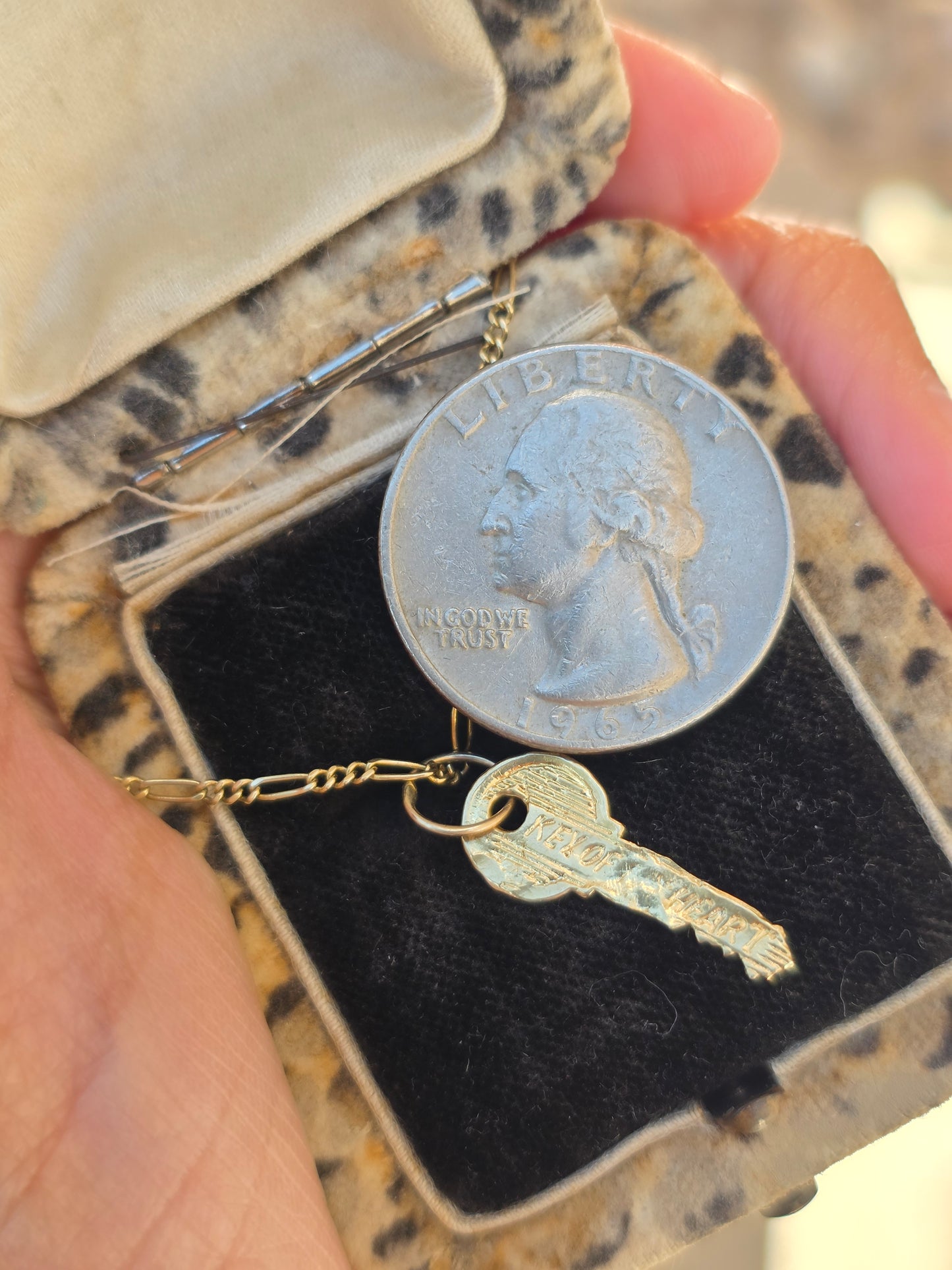 14k Gold 20mm Key Charm "KEY OF MY HEART" (NO CHAIN)